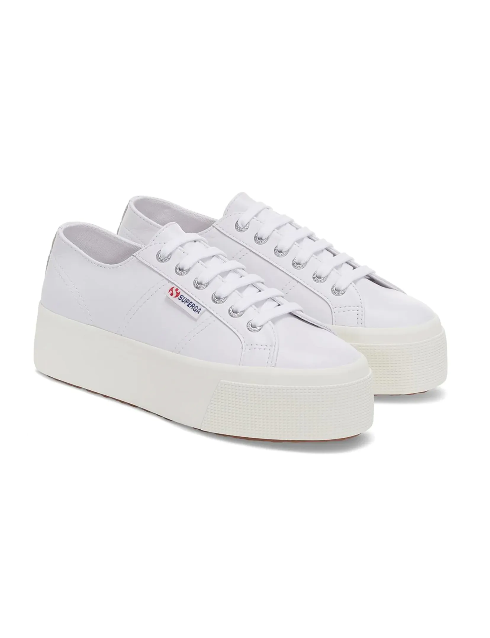 2790 Nappa Leather Platform Sneaker, Optic White smooth fit
