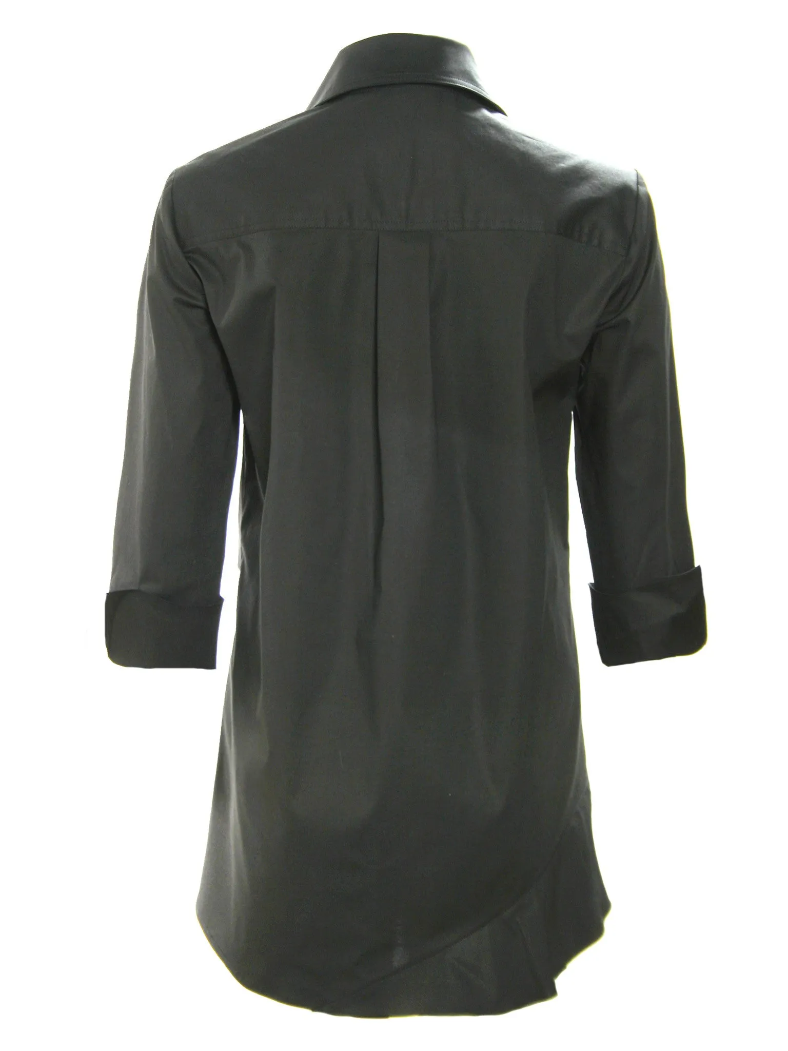 3/4 Sleeve Jenna Black Shirt - Cotton/Nylon/Spandex light layer