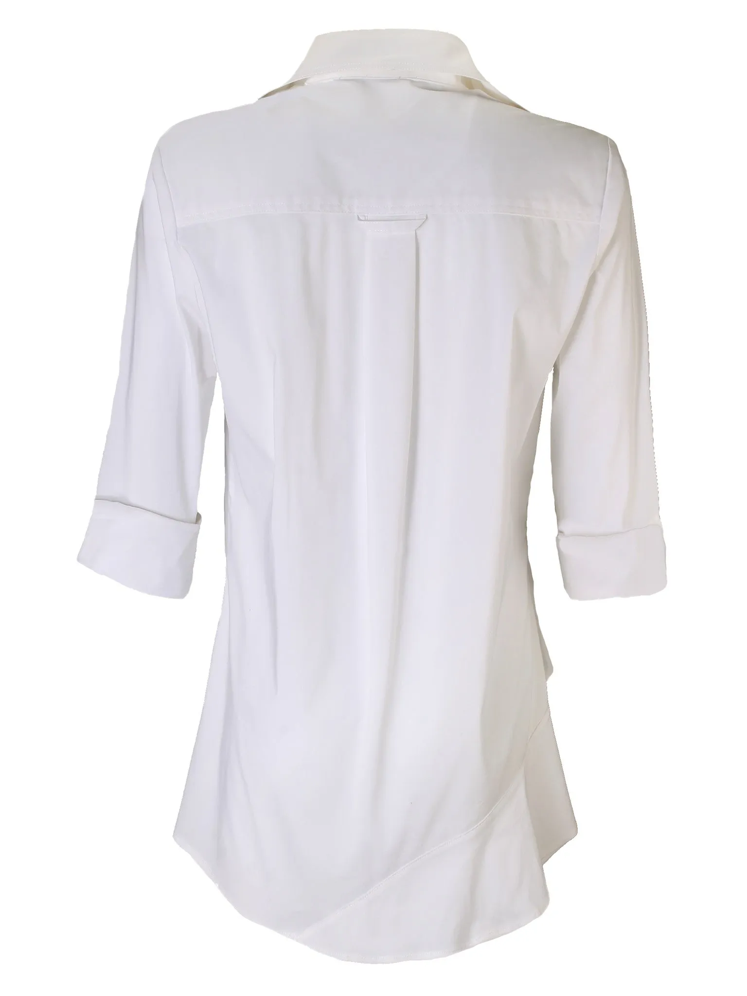 3/4 Sleeve Jenna White Poplin Shirt air move
