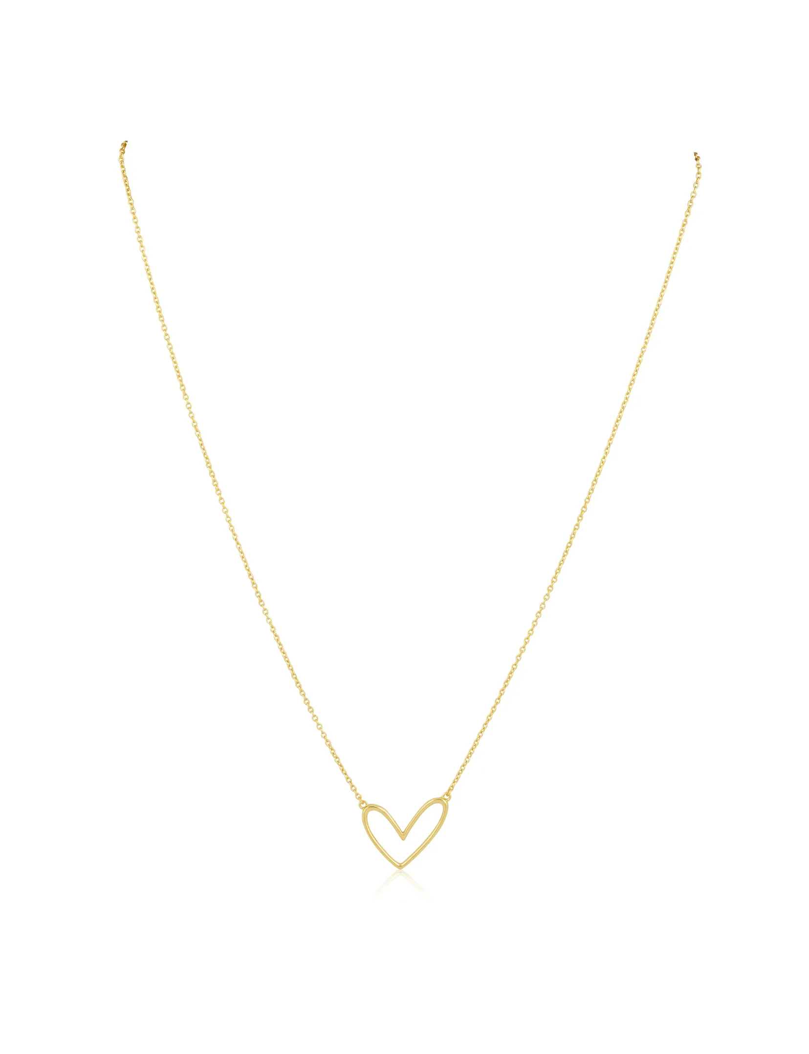 Abigail Open Heart Necklace, Gold airy feel