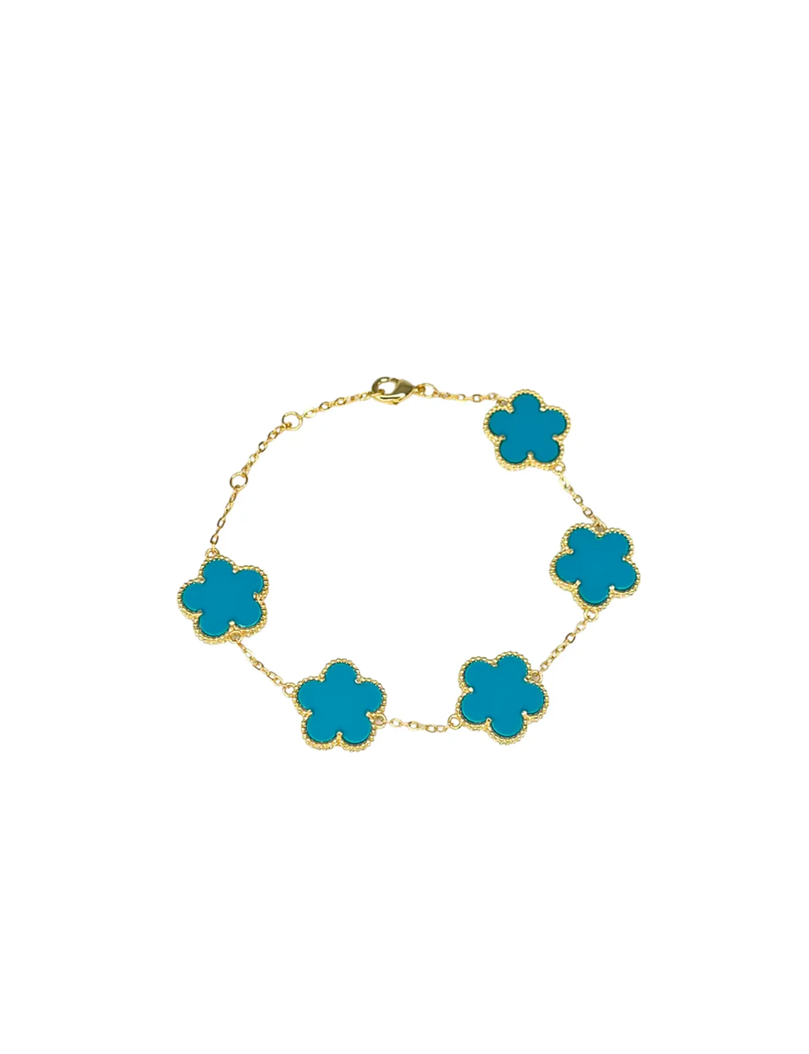 Adeline Clover Bracelet, Turquoise sleek fit