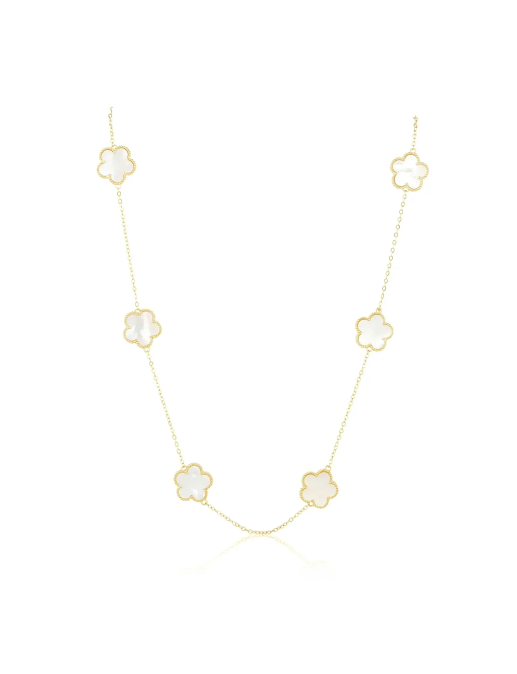 Adeline Clover Necklace, Mother of Pearl fresh match