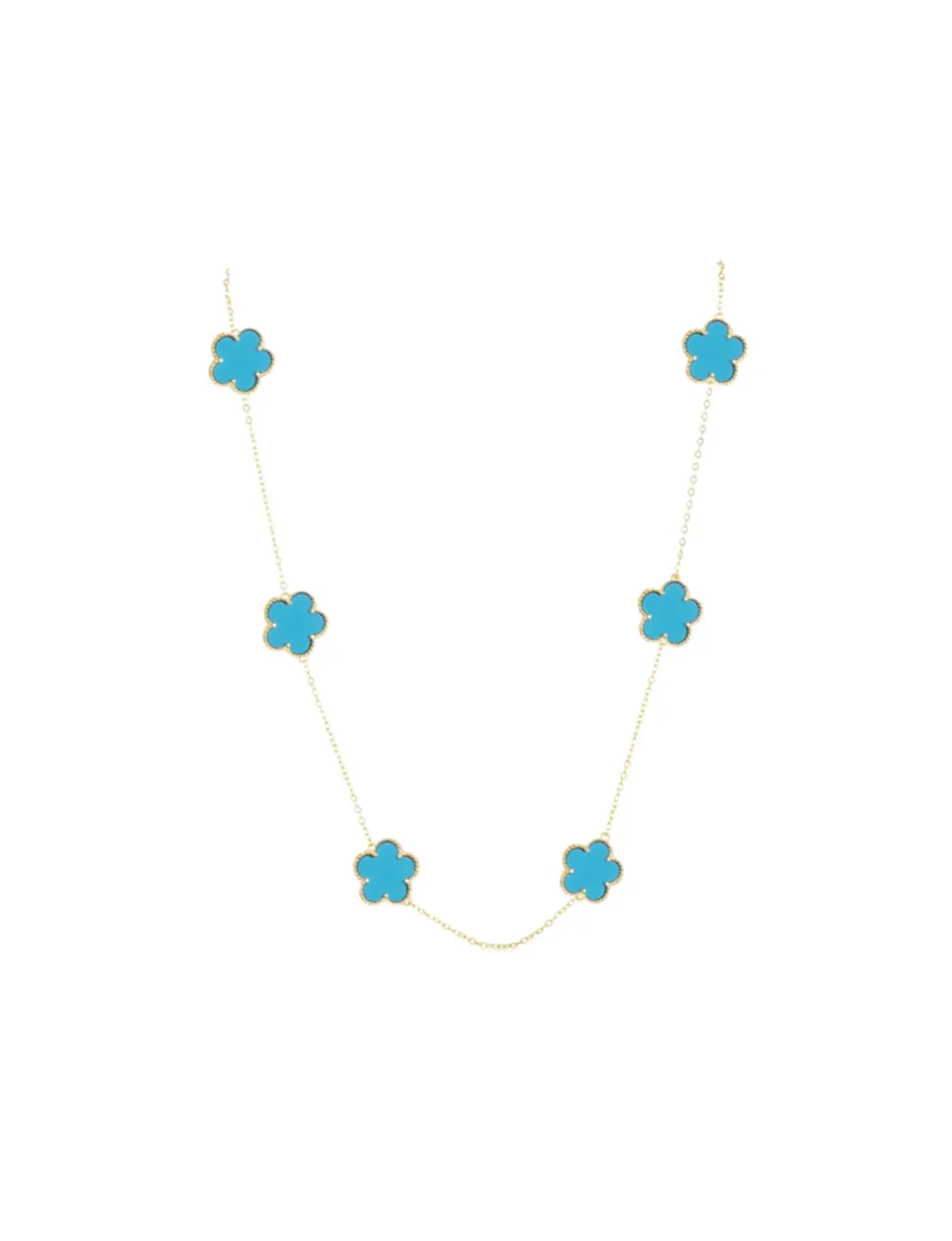 Adeline Clover Necklace, Turquoise statement glam