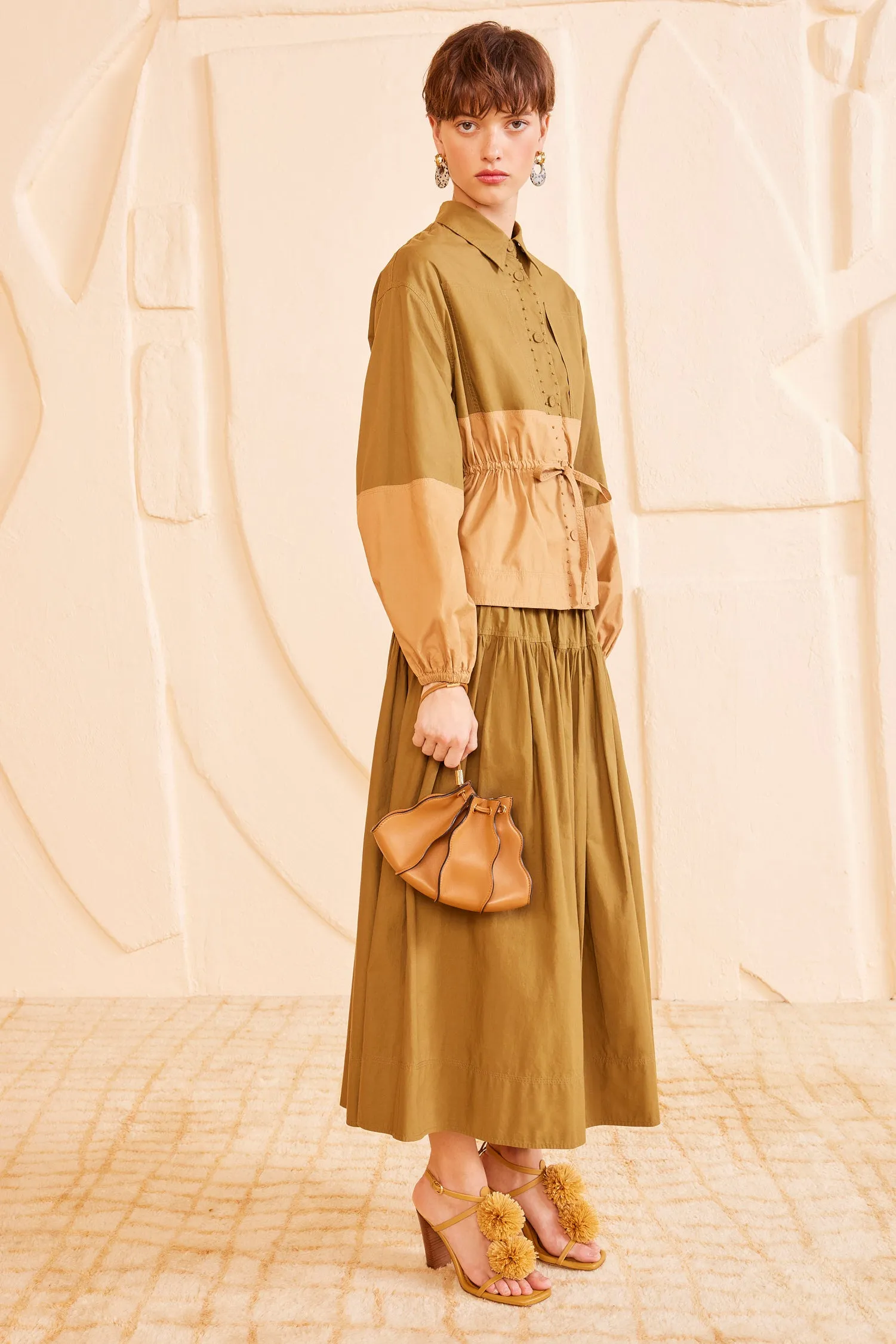 Adria Pleated Wave Wristlet - Sand box look