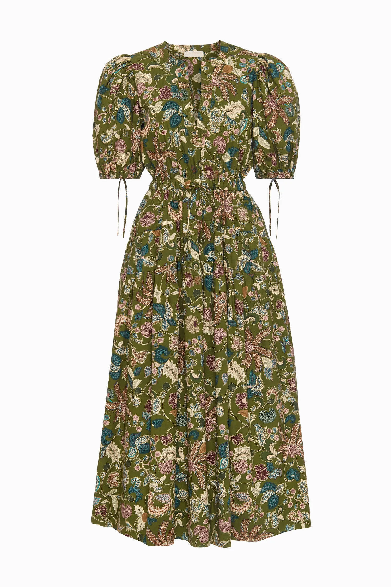 Adriana Short Sleeve Midi Dress - Lichen form hugging