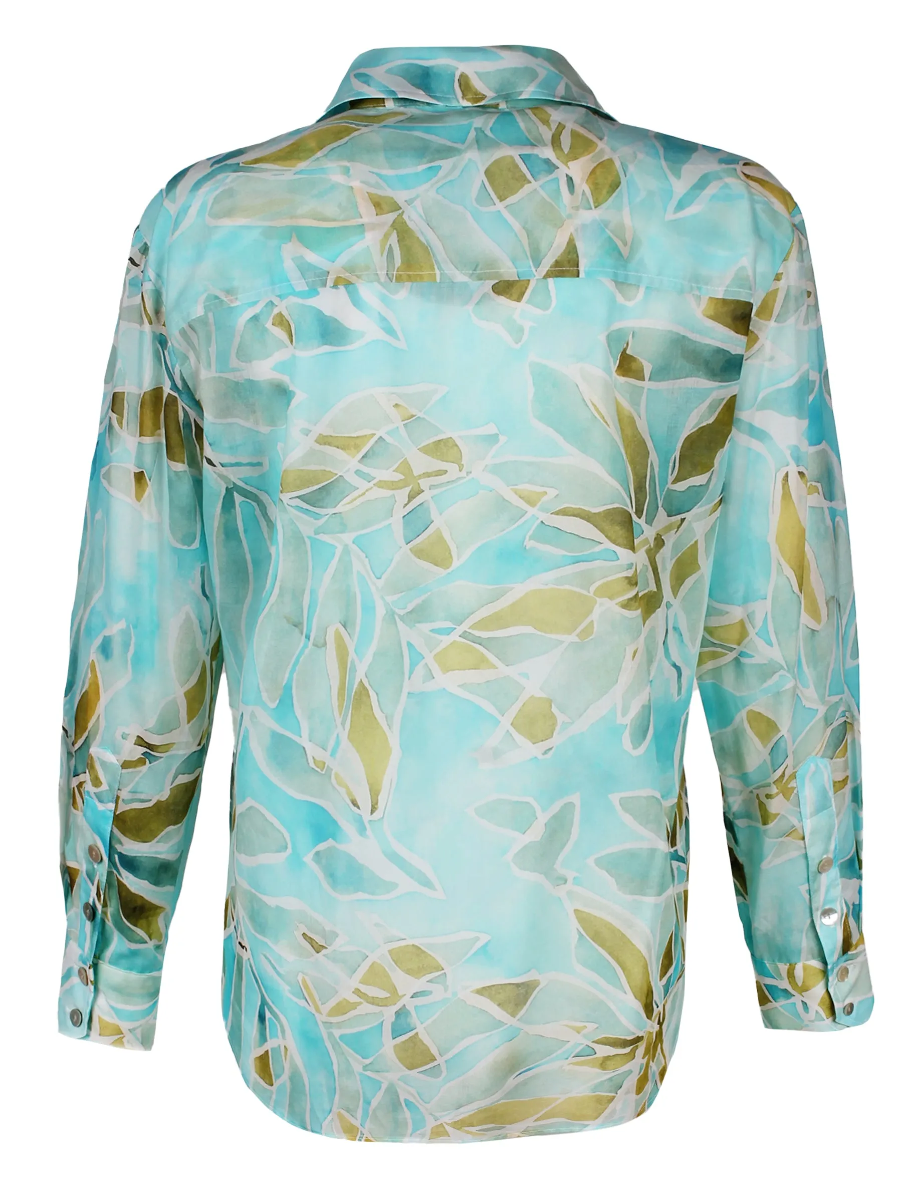 Andie Shirt Blue/Green Seaweed Print neutral mood