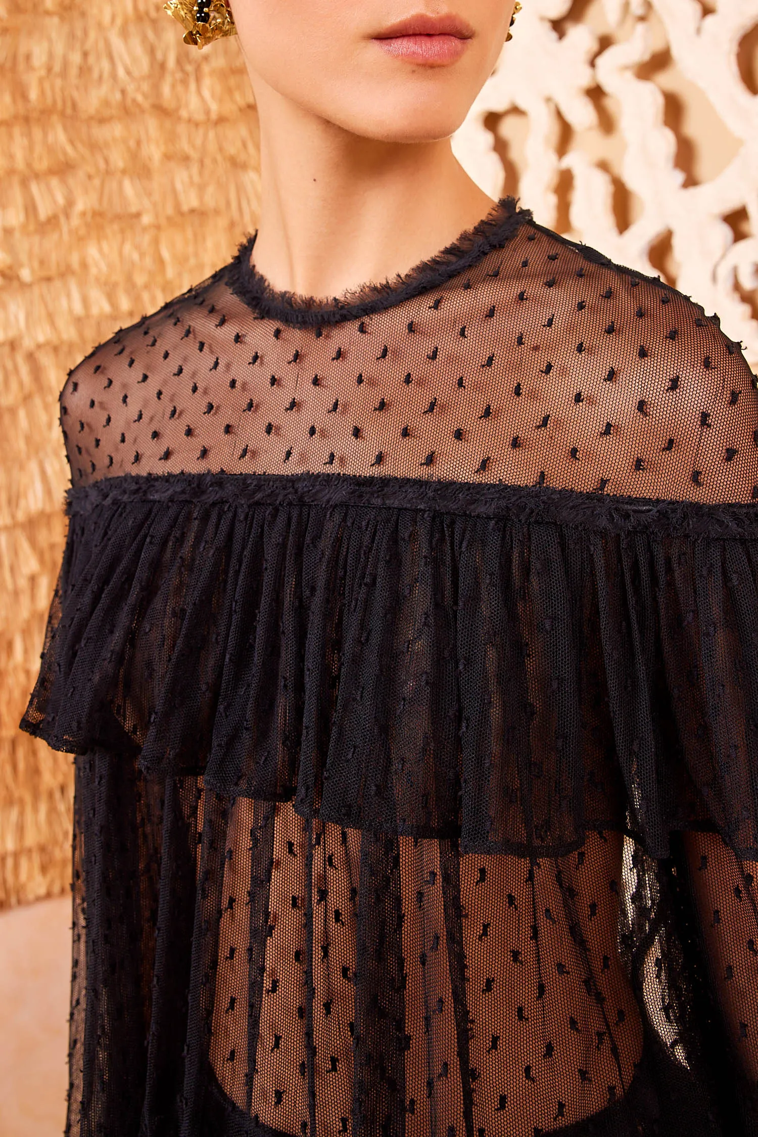 Anelise Blouse - Noir free cut