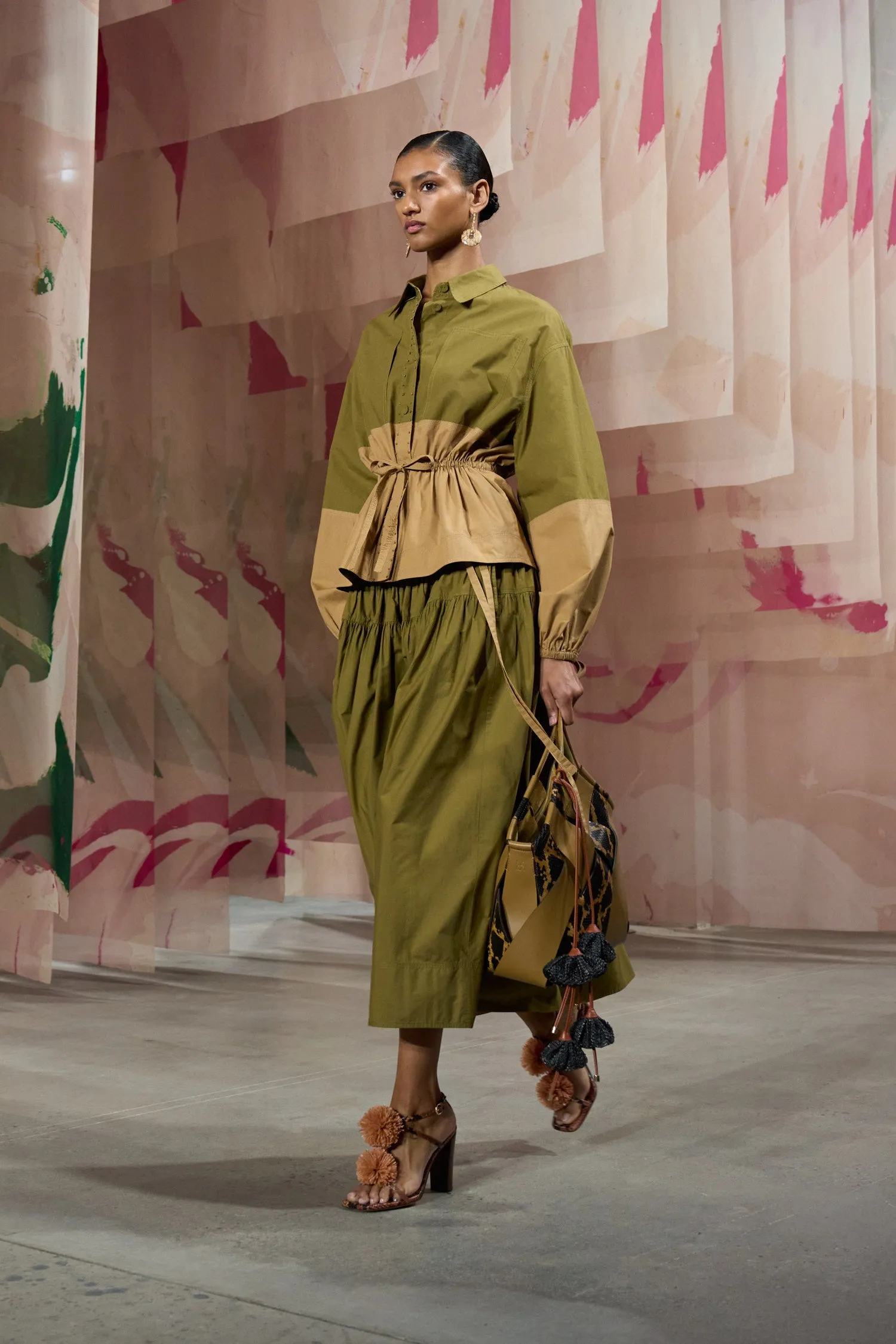 Angeline Skirt - Sahara Colorblock silk glow