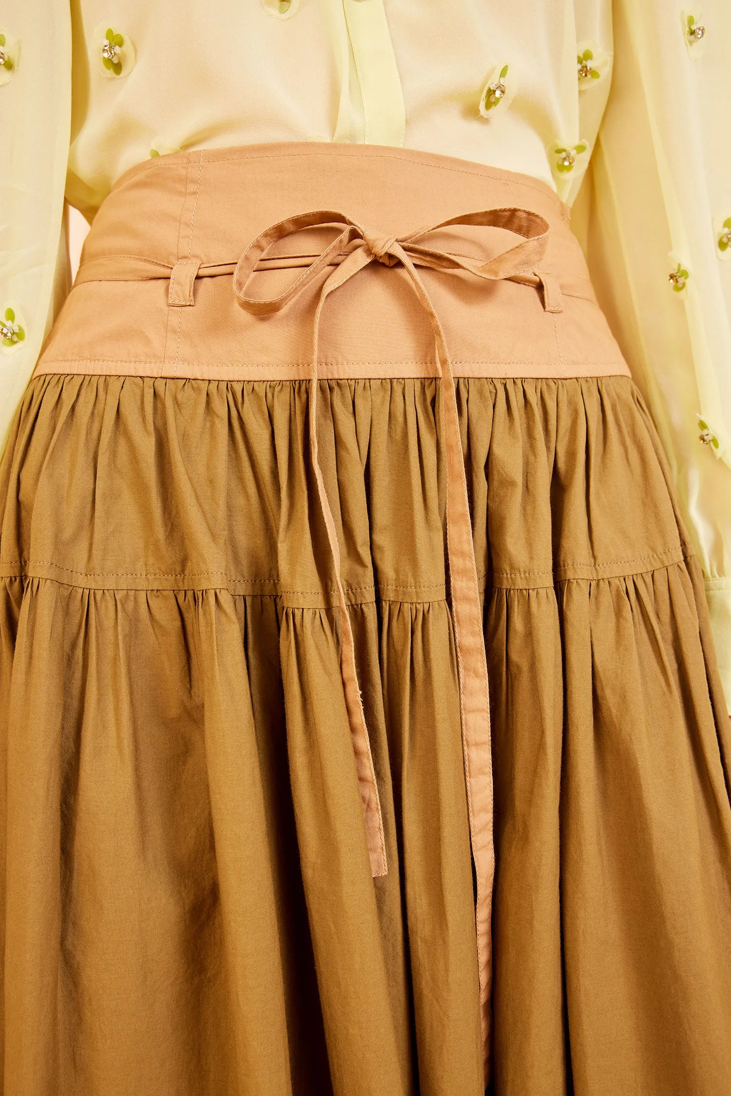 Angeline Skirt - Sahara Colorblock silk glow