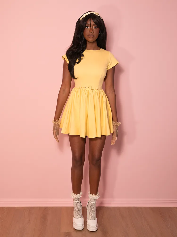 Avon Swing Dress in Pastel Yellow MINI - Vixen by Micheline Pitt travel soft
