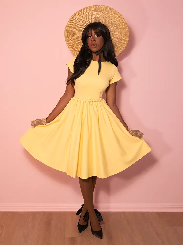 Avon Swing Dress in Pastel Yellow - Vixen by Micheline Pitt sport frame