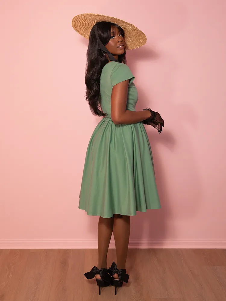 Avon Swing Dress in Sage Green - Vixen by Micheline Pitt dry tech