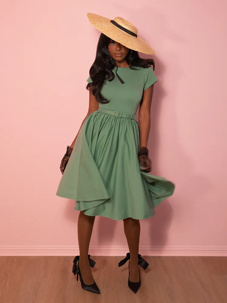 Avon Swing Dress in Sage Green - Vixen by Micheline Pitt dry tech
