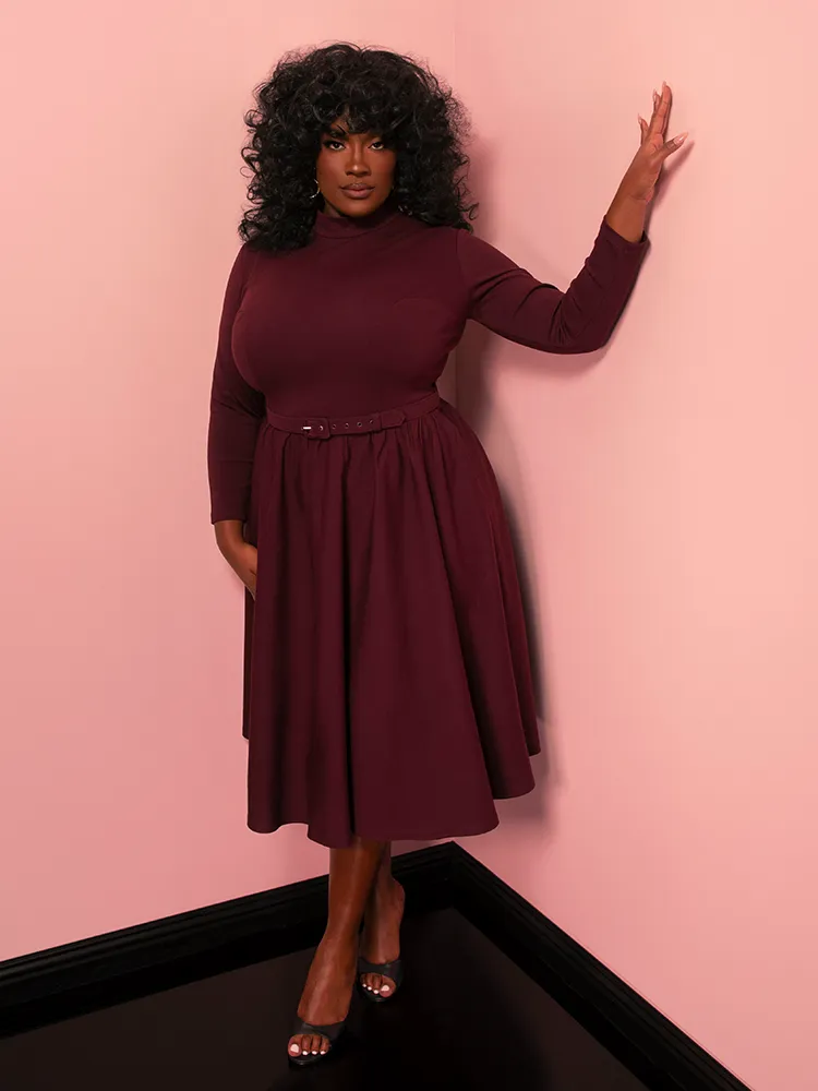Bad Girl Swing Dress in Merlot - Vixen by Micheline Pitt motion still