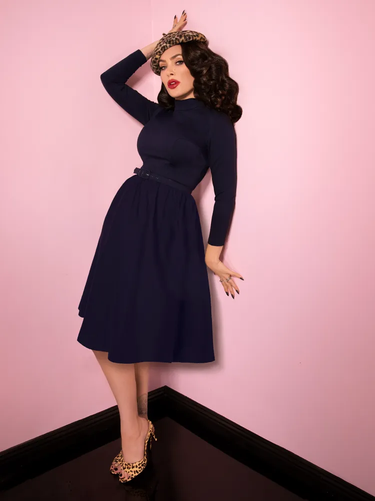 Bad Girl Swing Dress in Navy - Vixen by Micheline Pitt ethereal flow