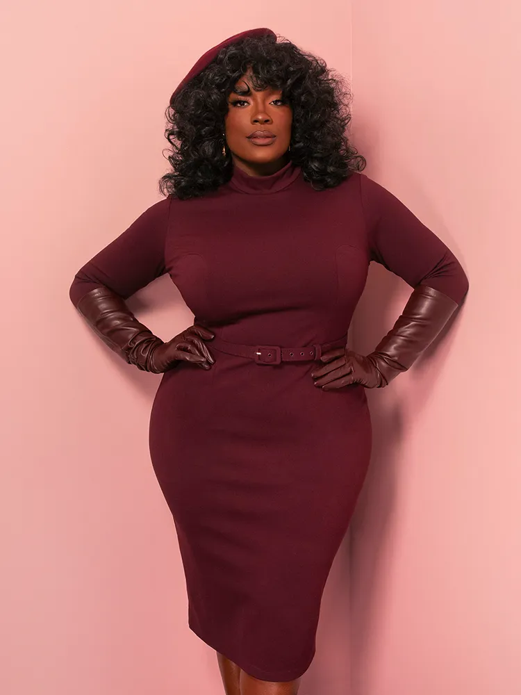 Bad Girl Wiggle Dress in Merlot - Vixen by Micheline Pitt motion still