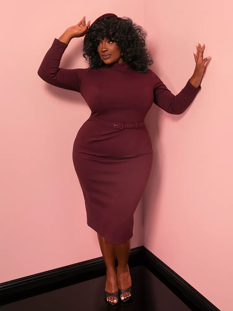 Bad Girl Wiggle Dress in Merlot - Vixen by Micheline Pitt motion still