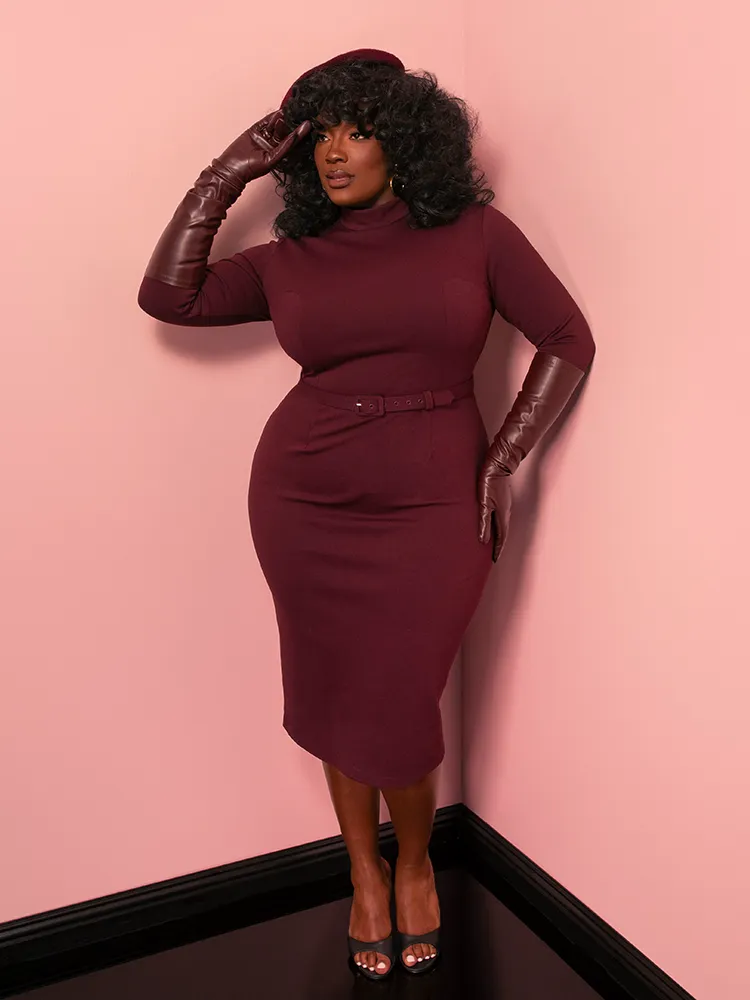 Bad Girl Wiggle Dress in Merlot - Vixen by Micheline Pitt motion still