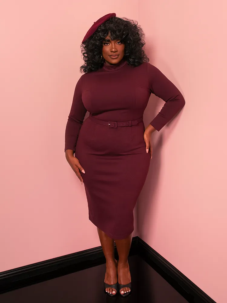 Bad Girl Wiggle Dress in Merlot - Vixen by Micheline Pitt motion still