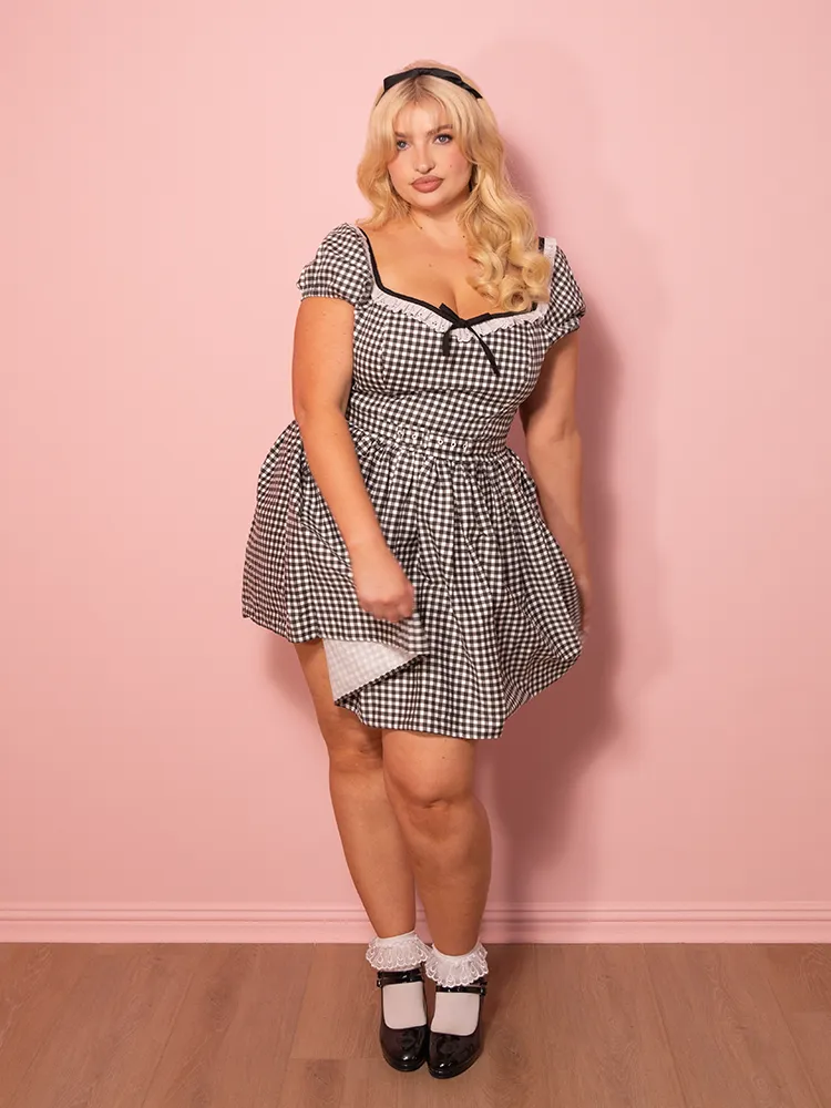 Bardot Beauty Swing Dress in Black Gingham MINI - Vixen by Micheline Pitt casual light
