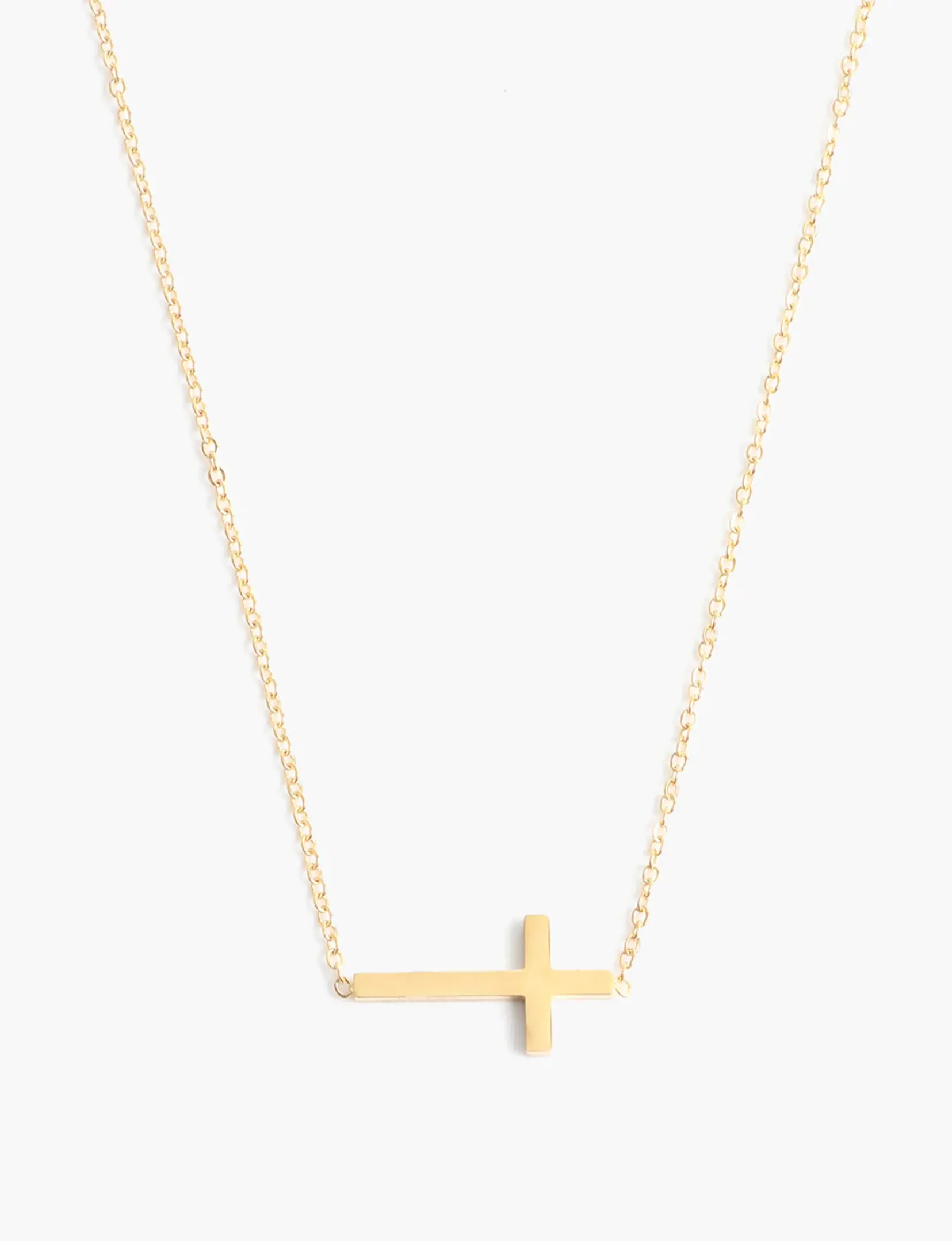 Barry Cross Necklace, Gold love tag