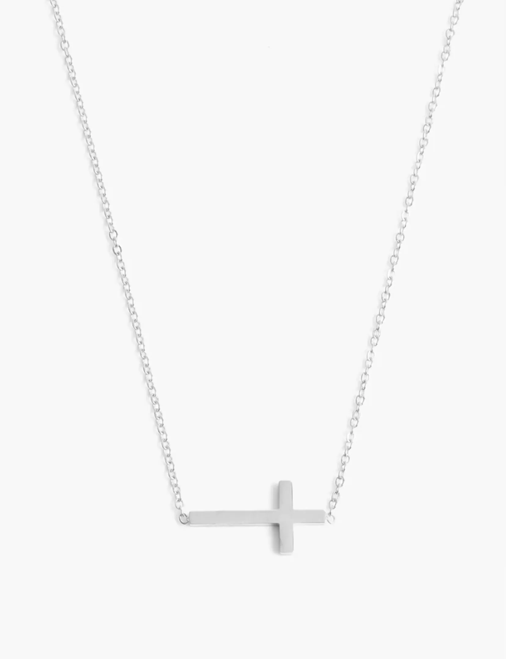 Barry Cross Necklace, Silver small sparkle