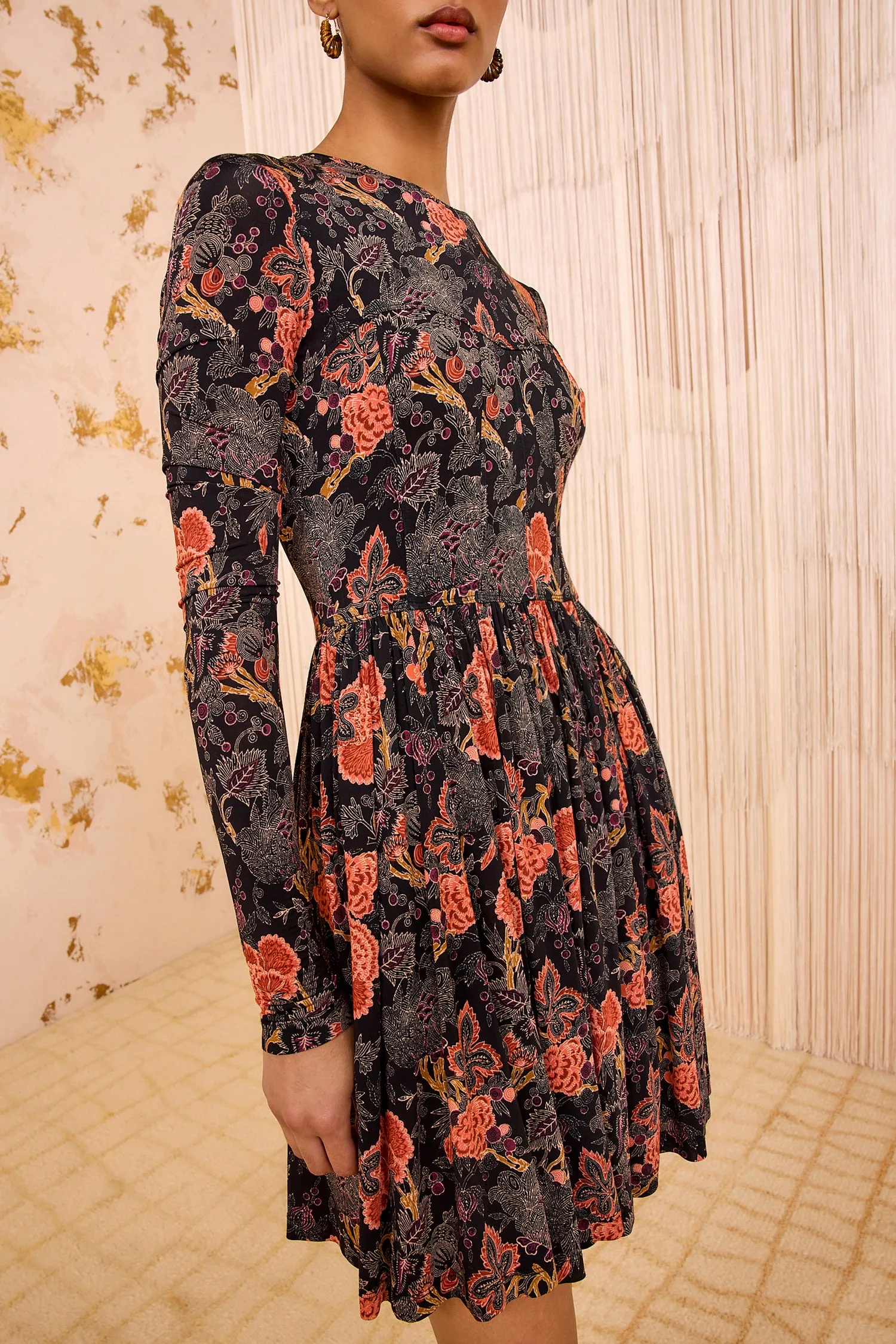 Bendetta Jersey Long Sleeve Mini Dress - Night Lily event perfect