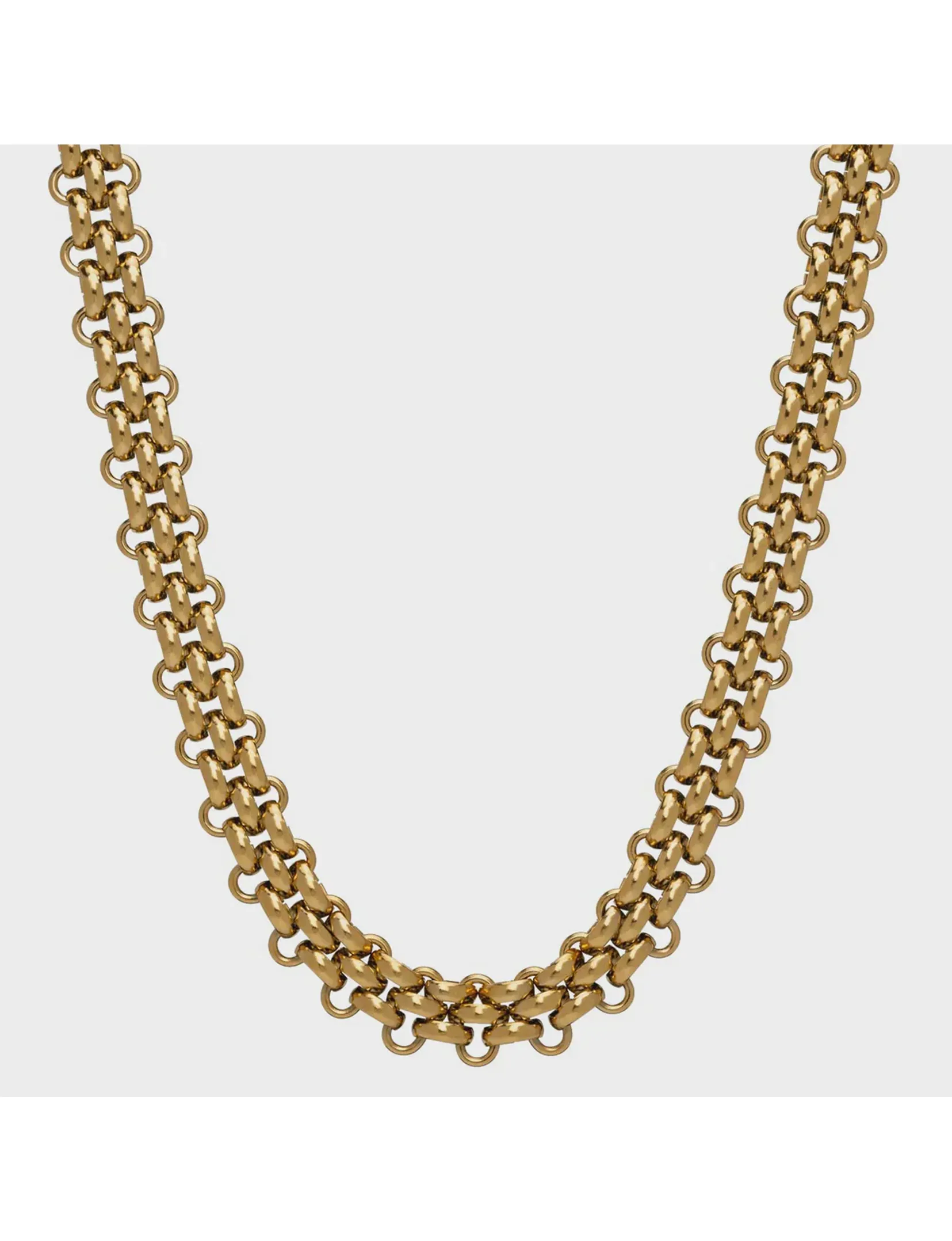 Berkeley Chain Necklace, Gold metal pop