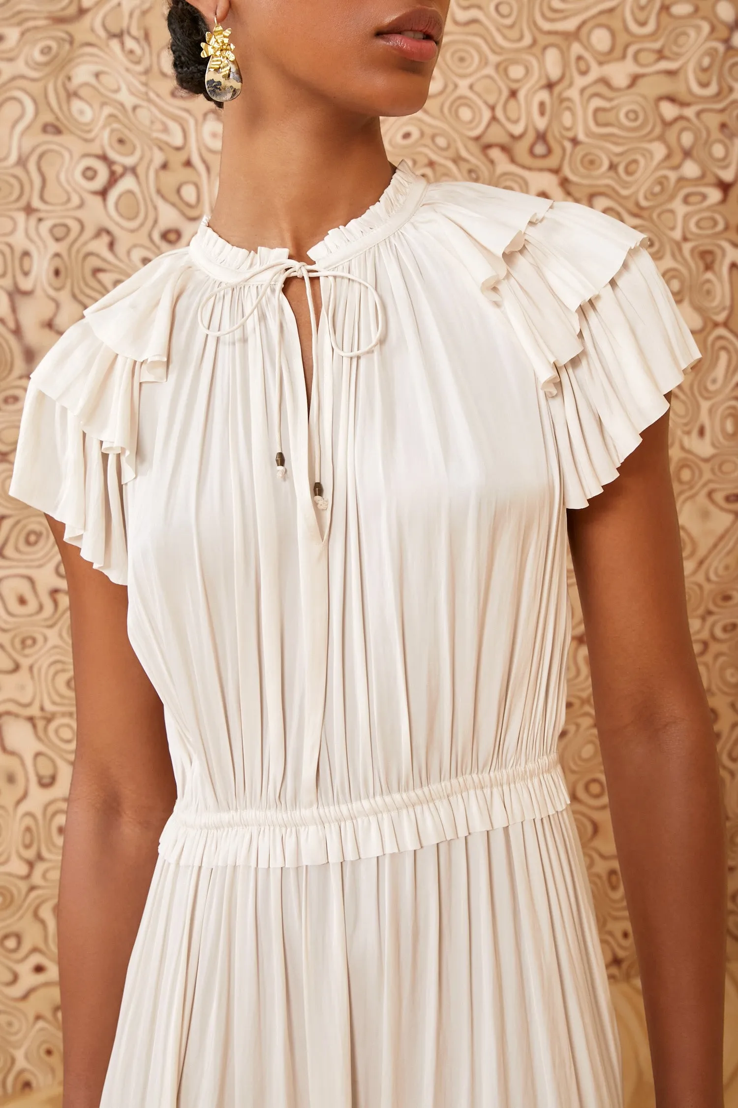 Blaire Dress - Blanc lazy pick
