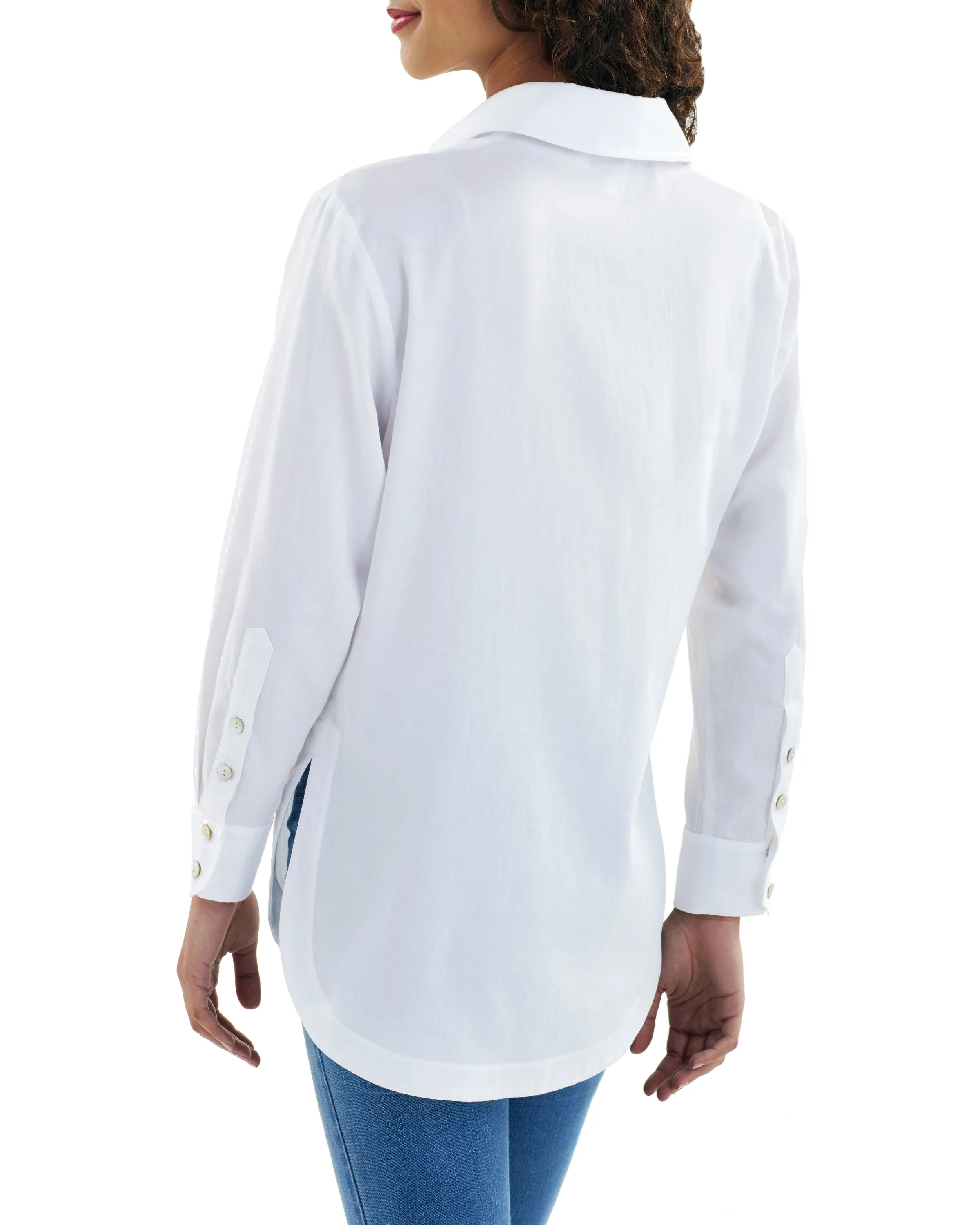 Boyfriend Shirt White Cotton Voile fall tone