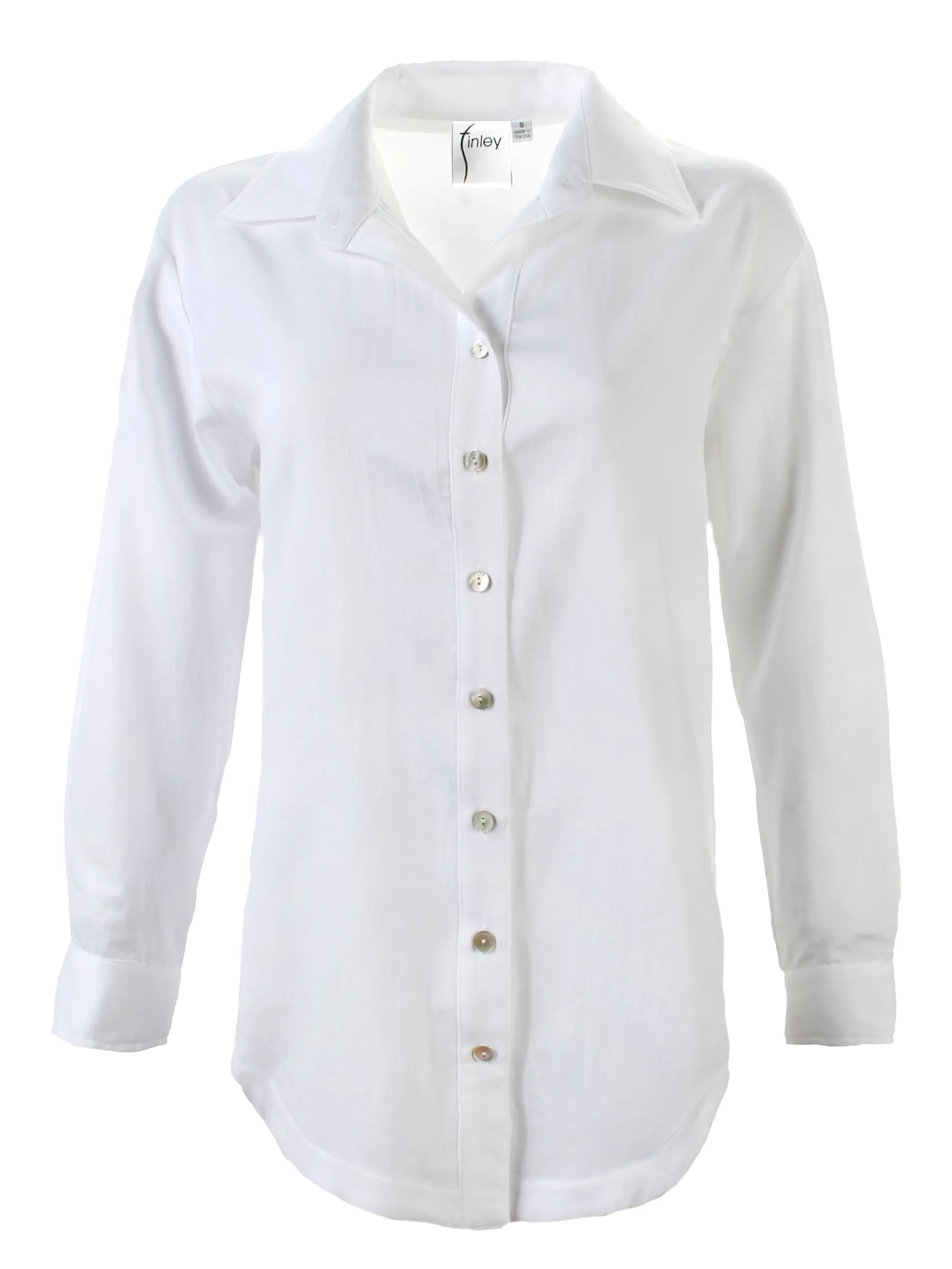 Boyfriend Shirt White Cotton Voile fall tone