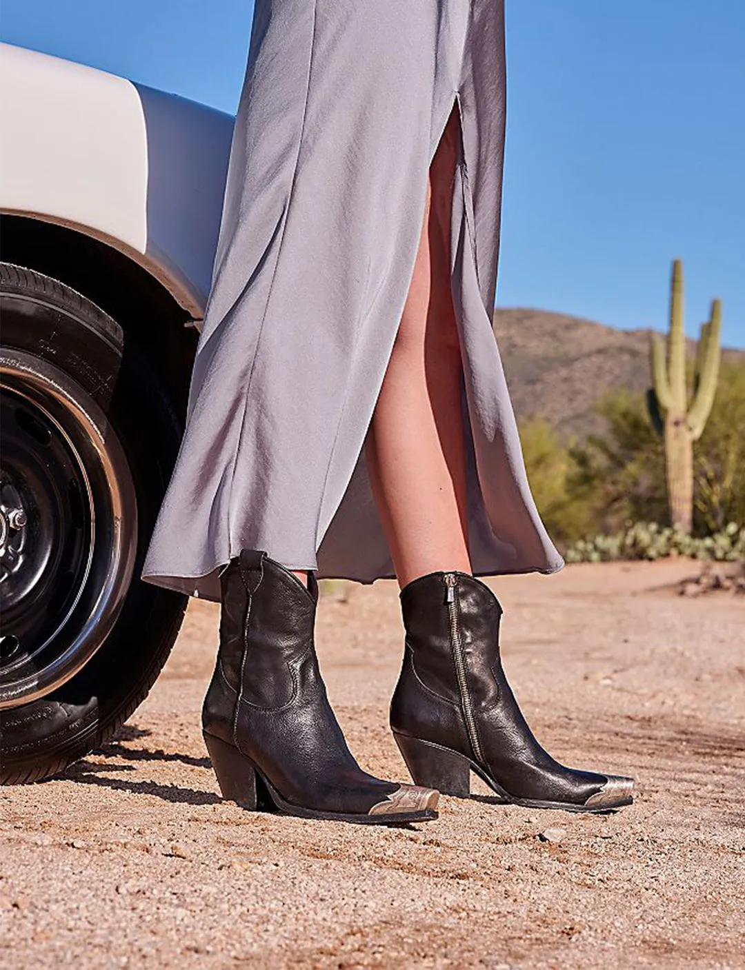 Brayden Western Boot, Black leather clean