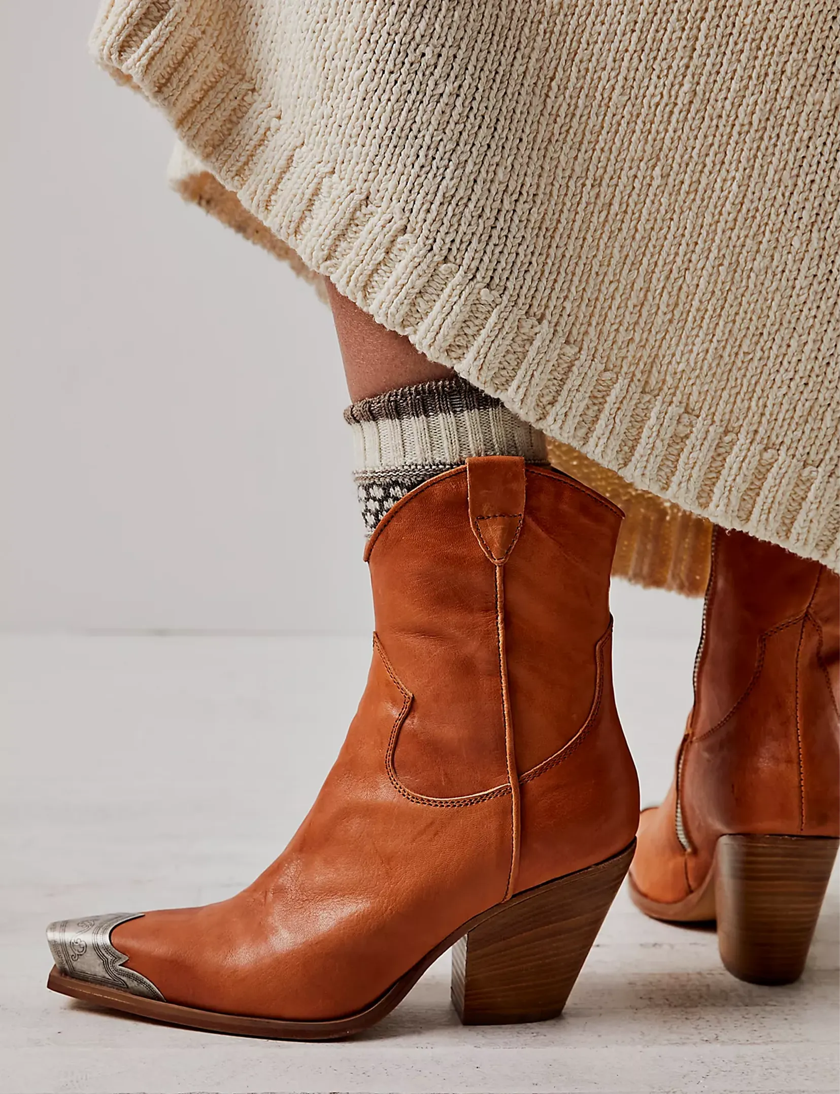 Brayden Western Boot, Tan sculpt toe