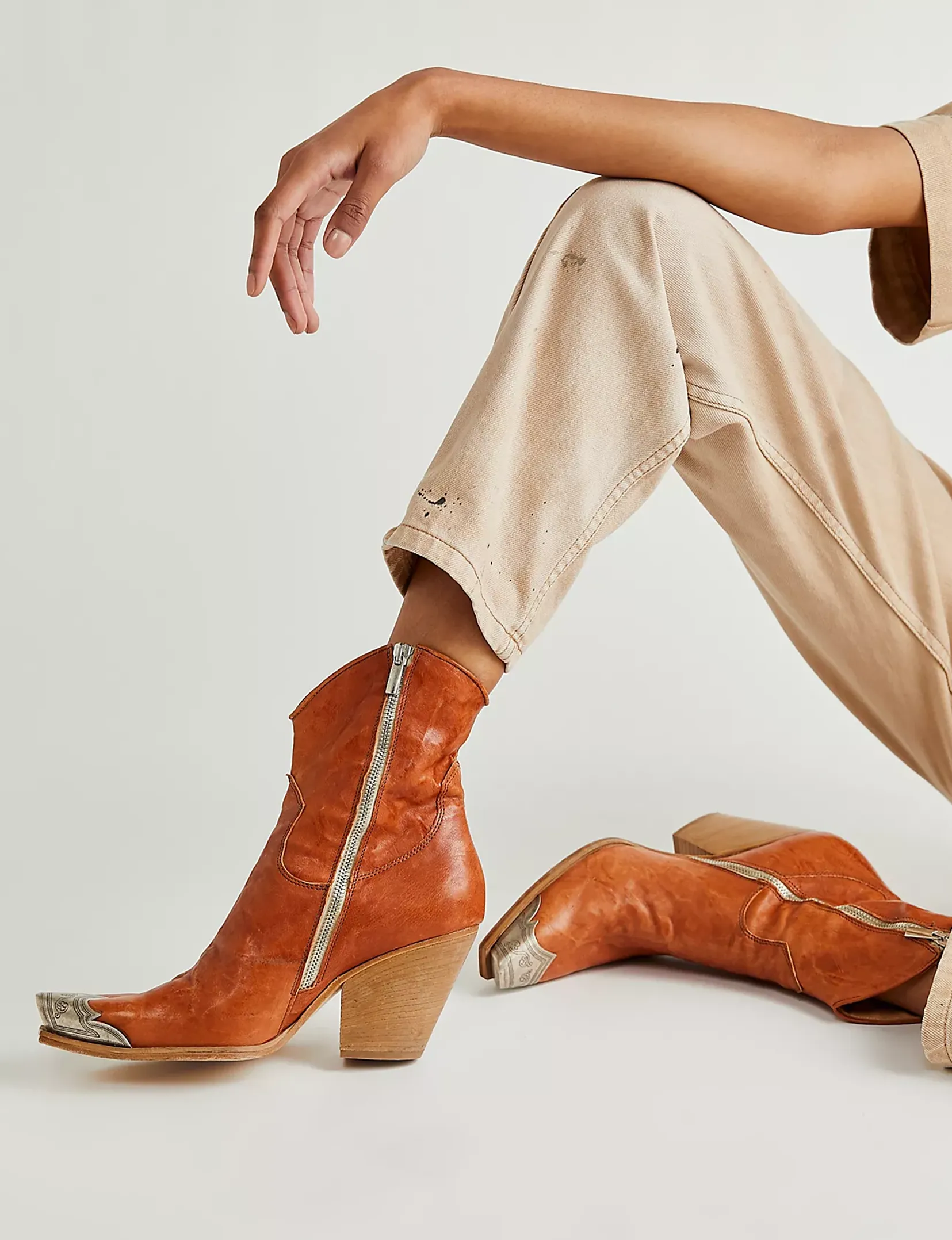 Brayden Western Boot, Tan sculpt toe