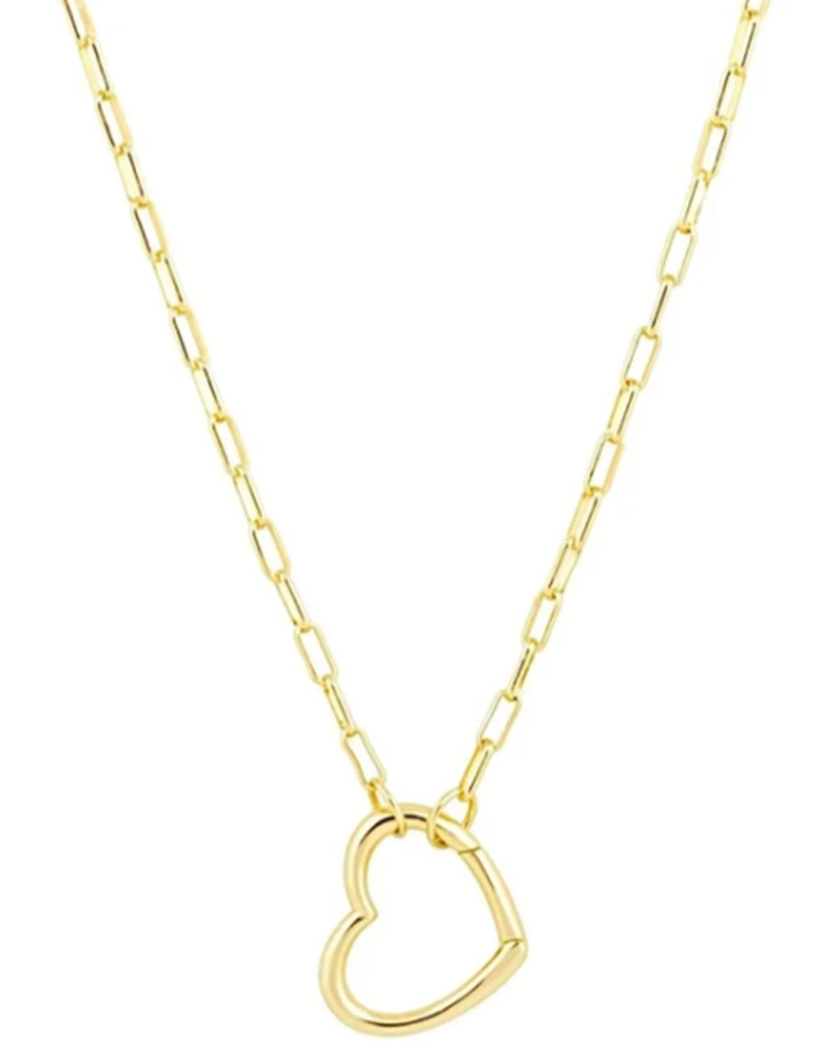 Brooke Open Heart Necklace in Gold cool gold