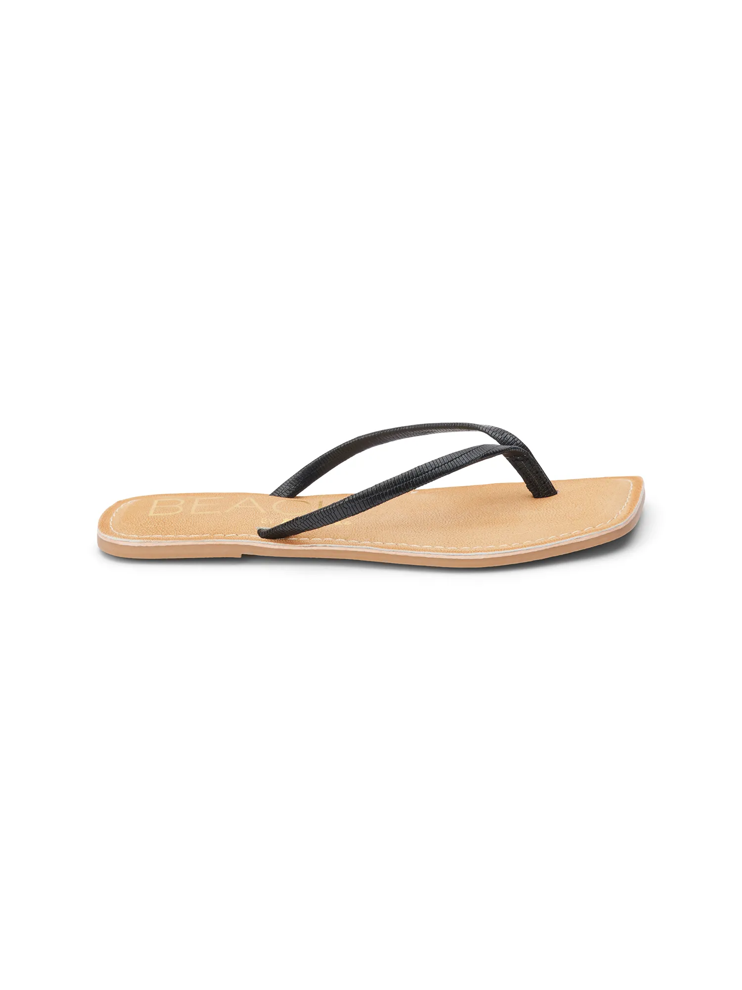 Bungalow Sandal in Black Lizard french chic
