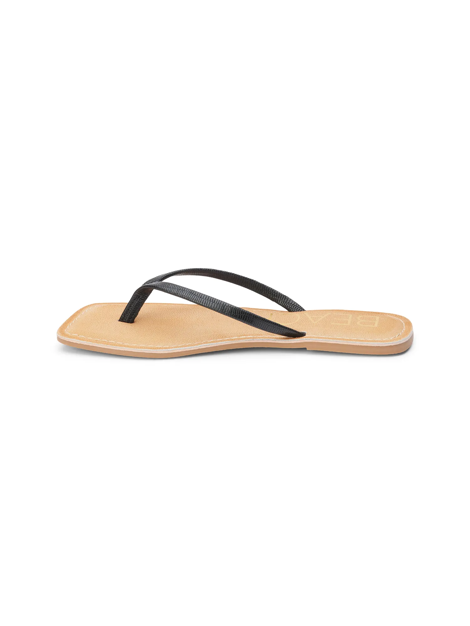 Bungalow Sandal in Black Lizard french chic