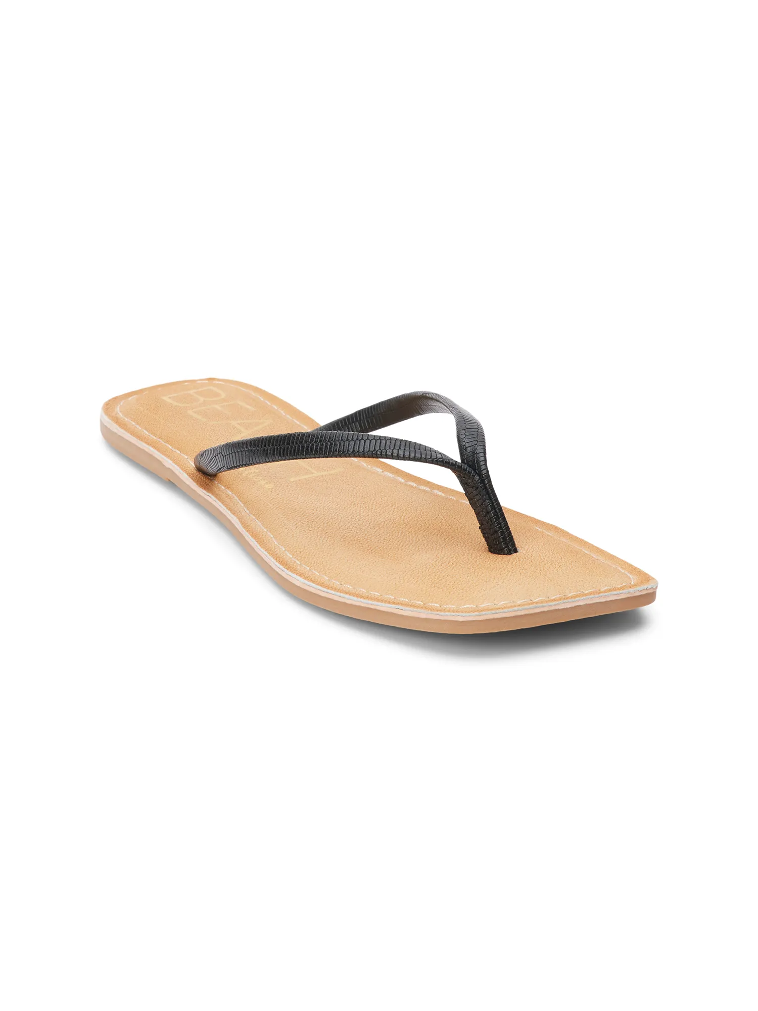 Bungalow Sandal in Black Lizard french chic