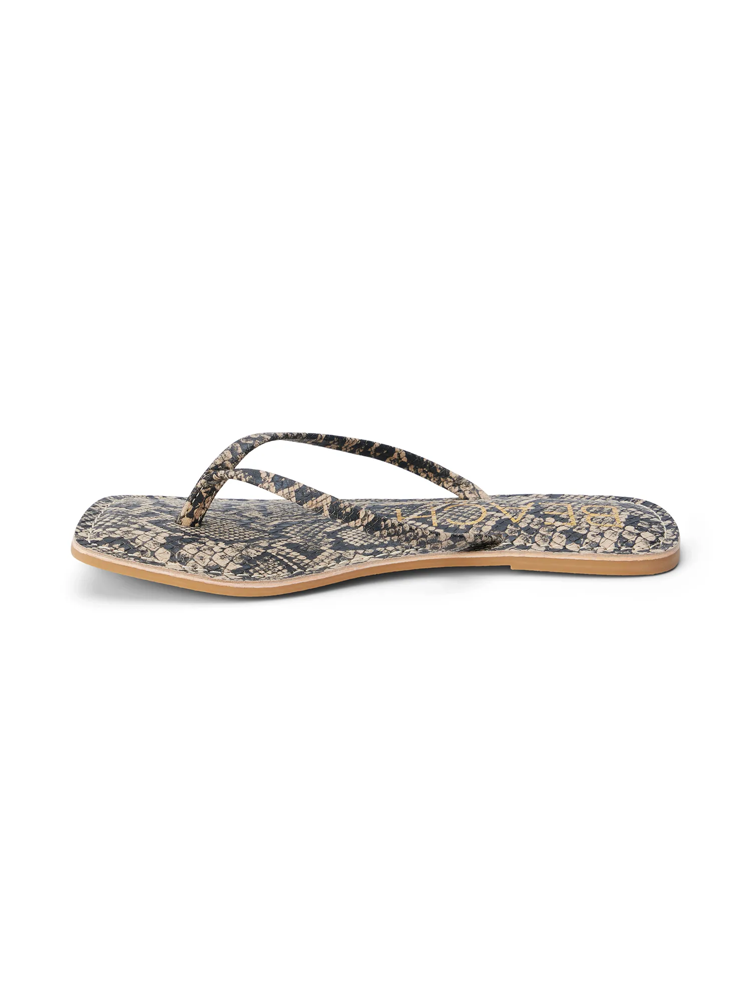 Bungalow Sandal in Brown Snake heel soft