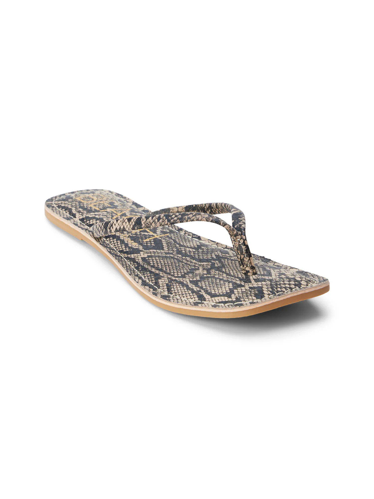 Bungalow Sandal in Brown Snake heel soft