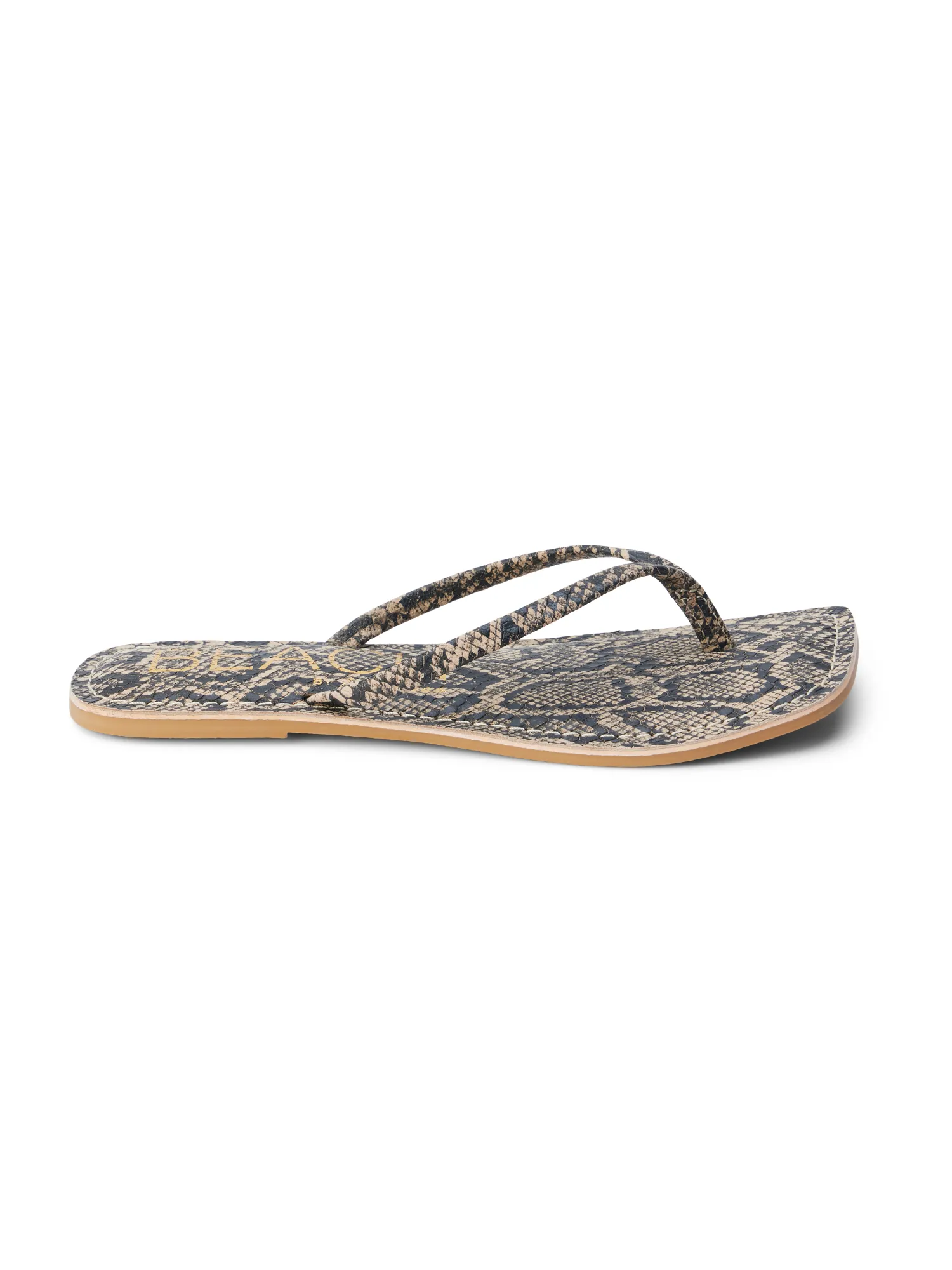 Bungalow Sandal in Brown Snake heel soft