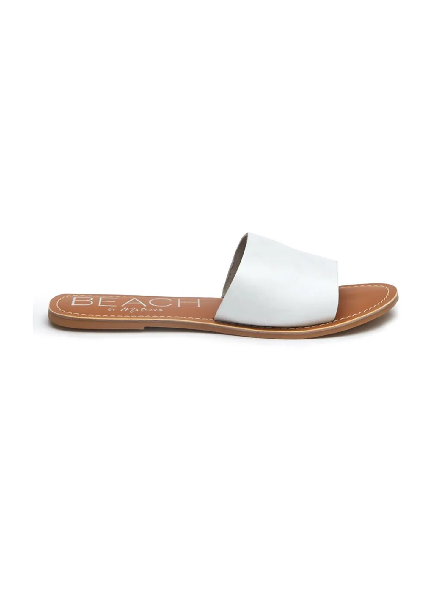 Cabana Slides in White Leather all match