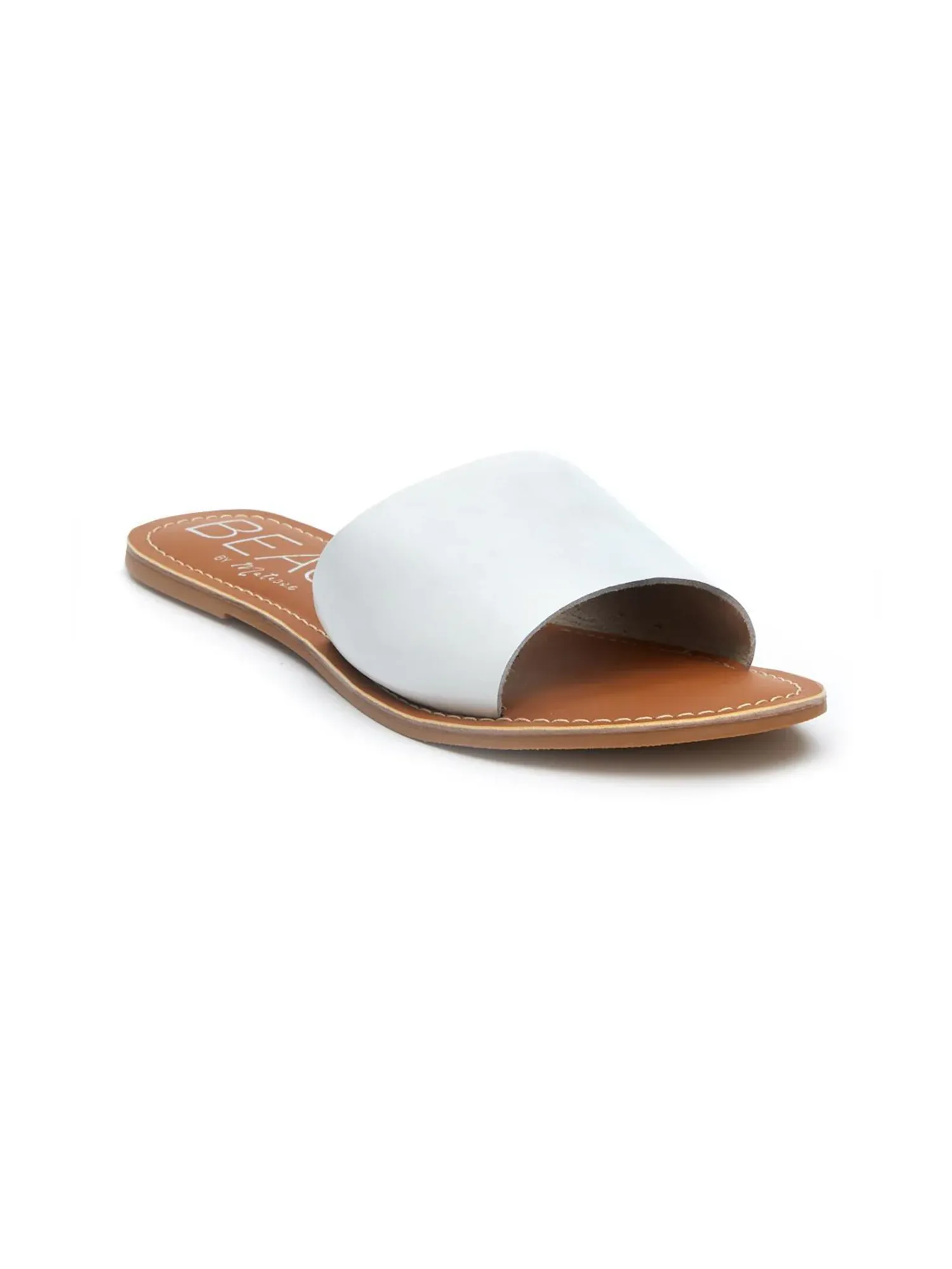 Cabana Slides in White Leather all match