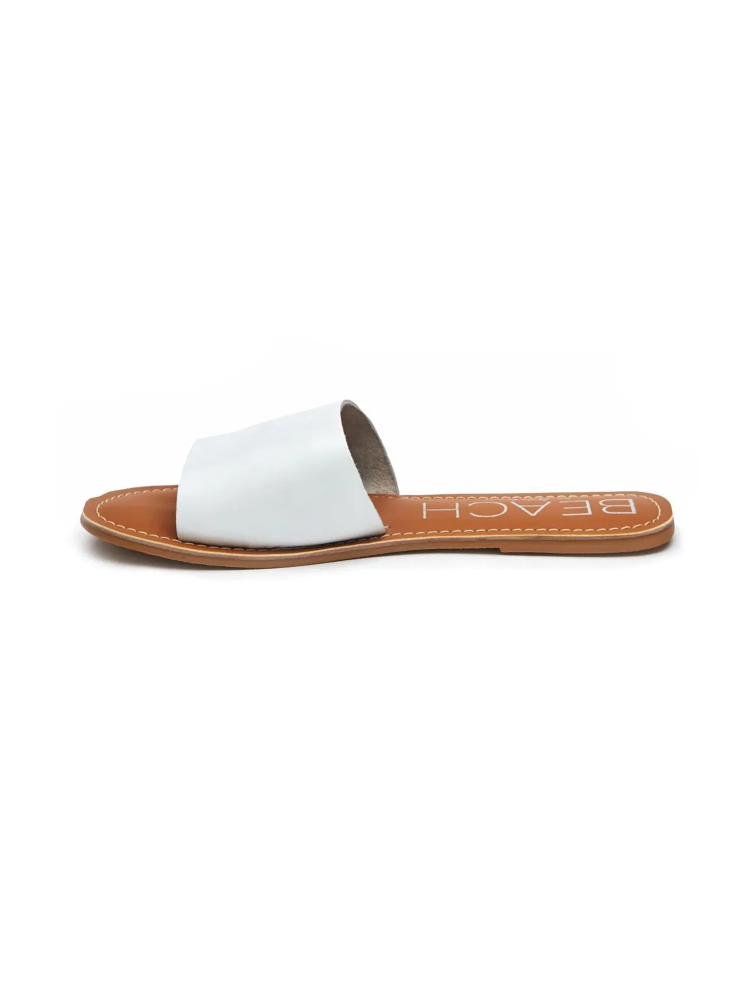 Cabana Slides in White Leather all match