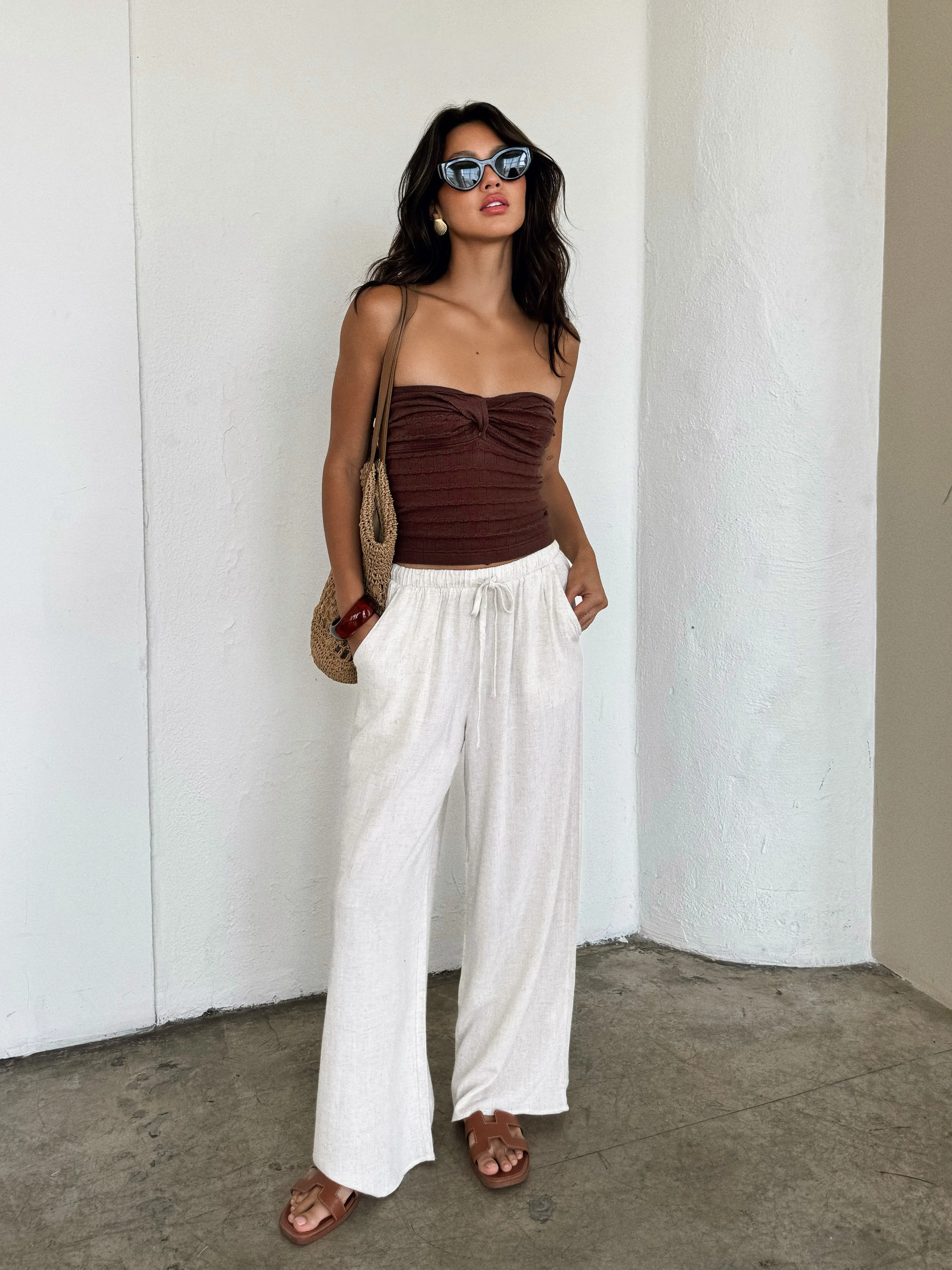 Cacao Knit Tube Top quiet edge