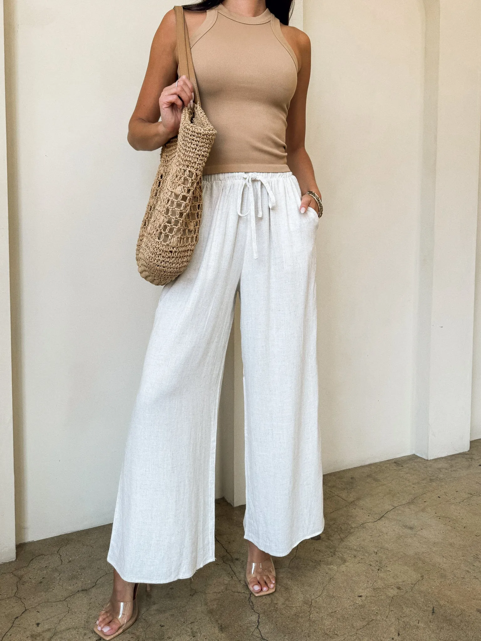 Camden Linen Pants in Oatmeal smooth air