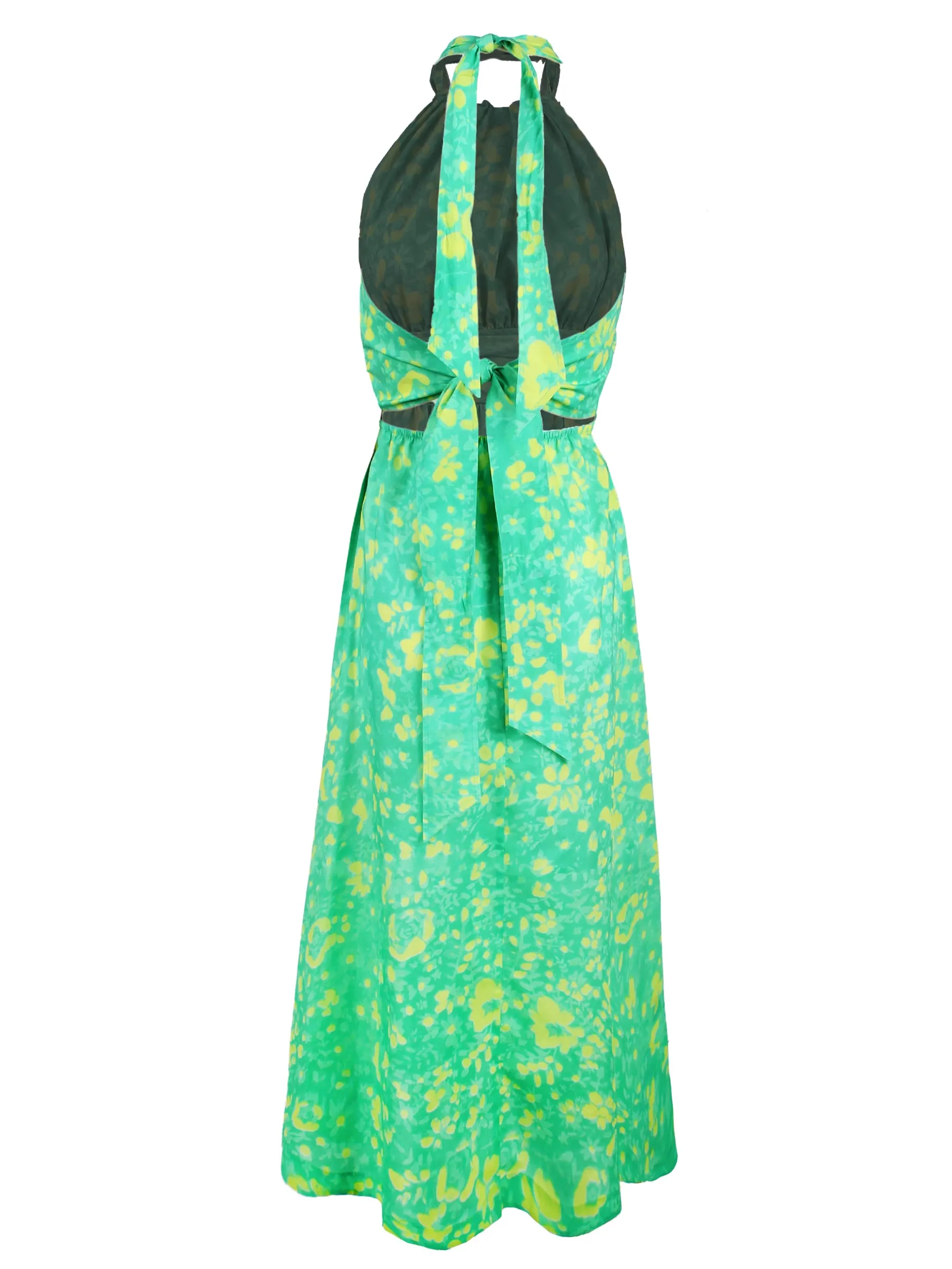 Cameron Shirt Dress Green Citrus Meadow Print tie waist