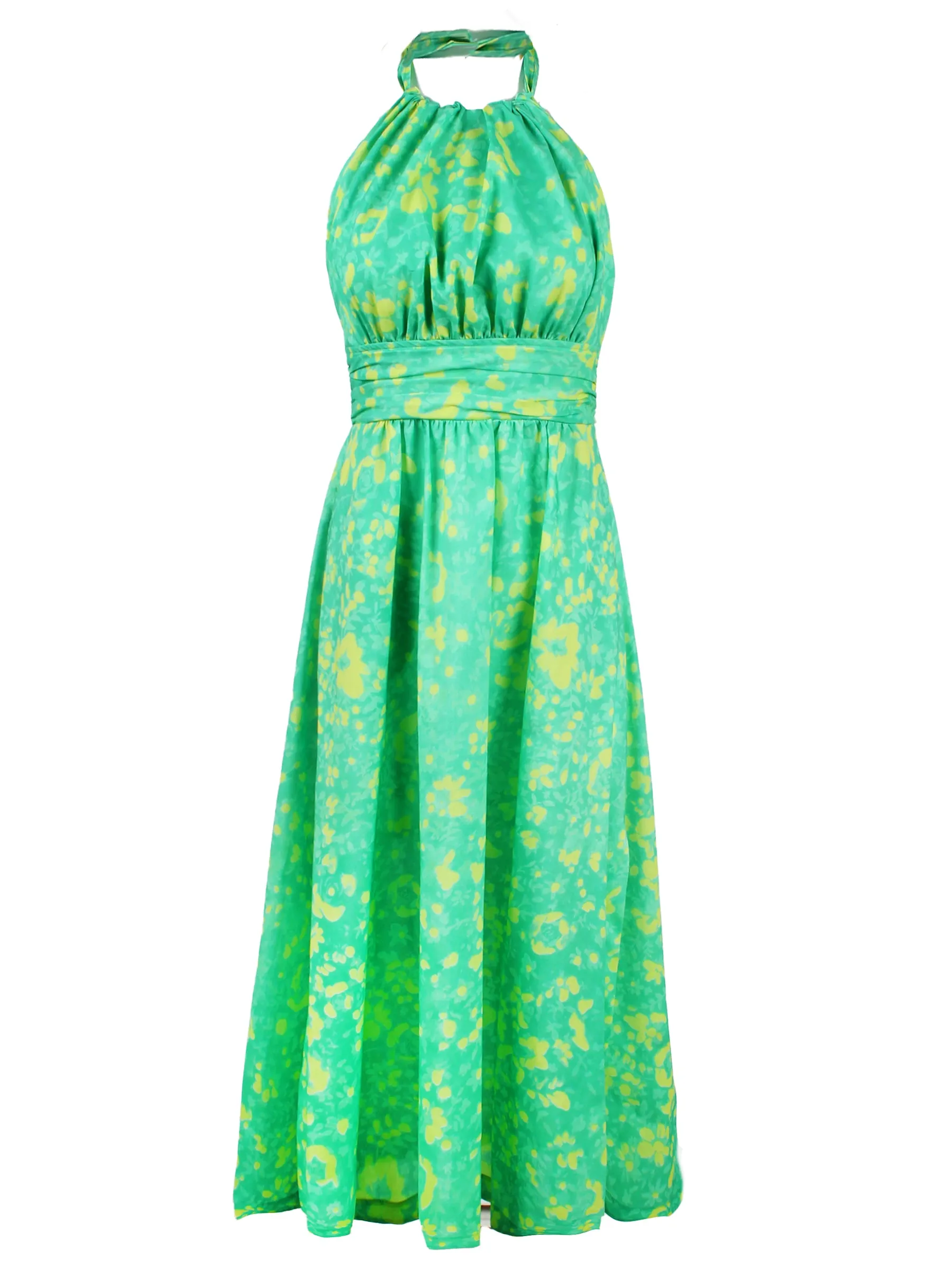 Cameron Shirt Dress Green Citrus Meadow Print tie waist