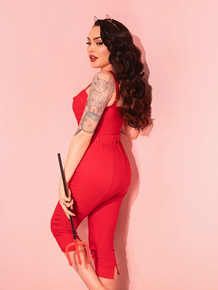 Capri Pants in Red - Vixen by Micheline Pitt mood cloud