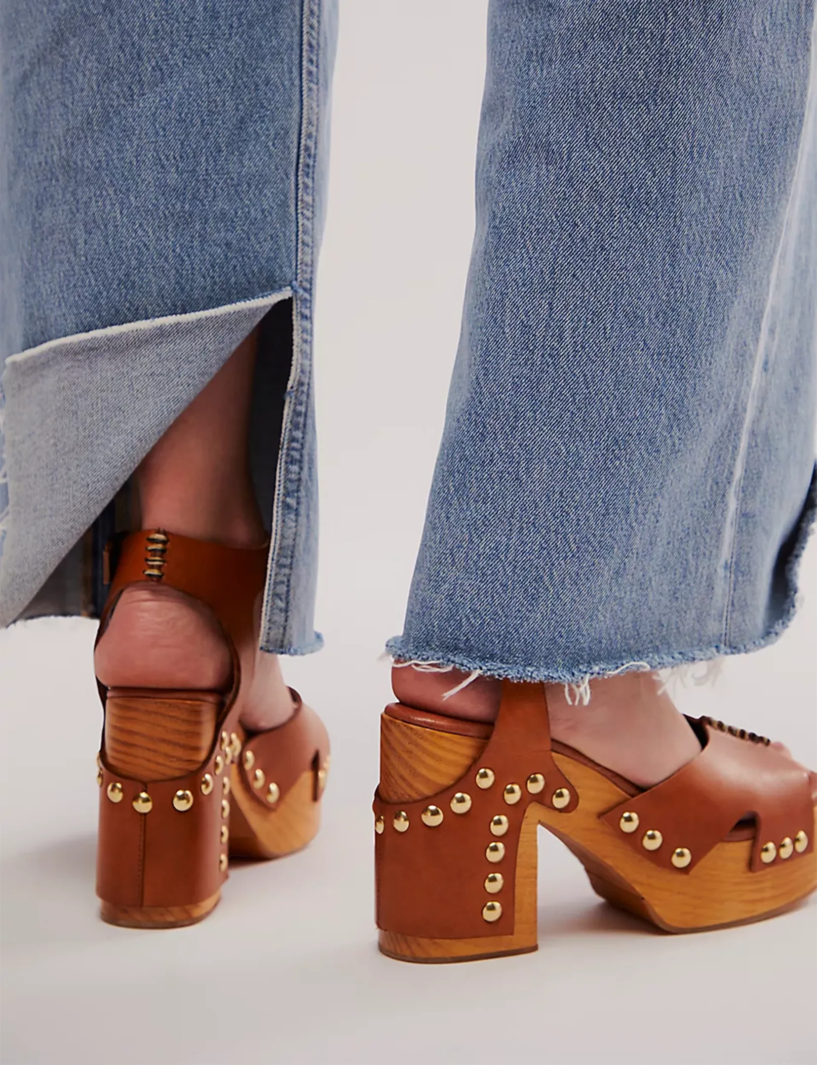 Cecily Clog, Luggage/Tan cut clean